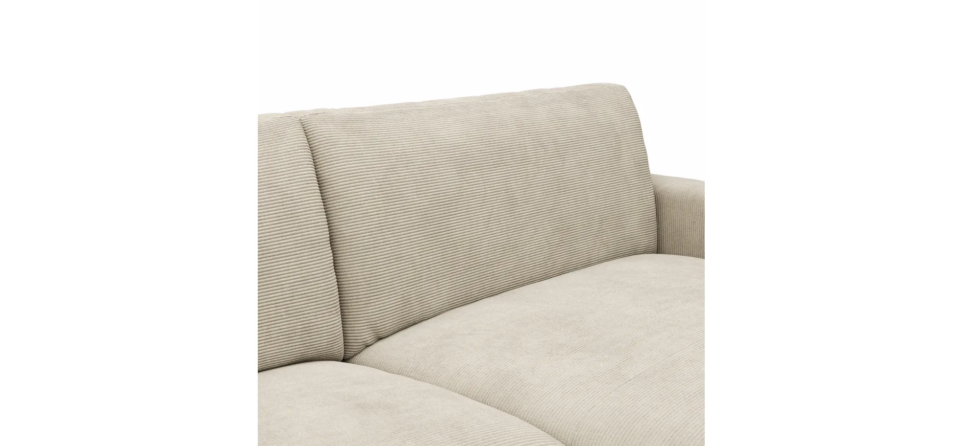 Ecksofa Solero - 1,5-Sitzer mit Longchair rechts, Stoff, Sand