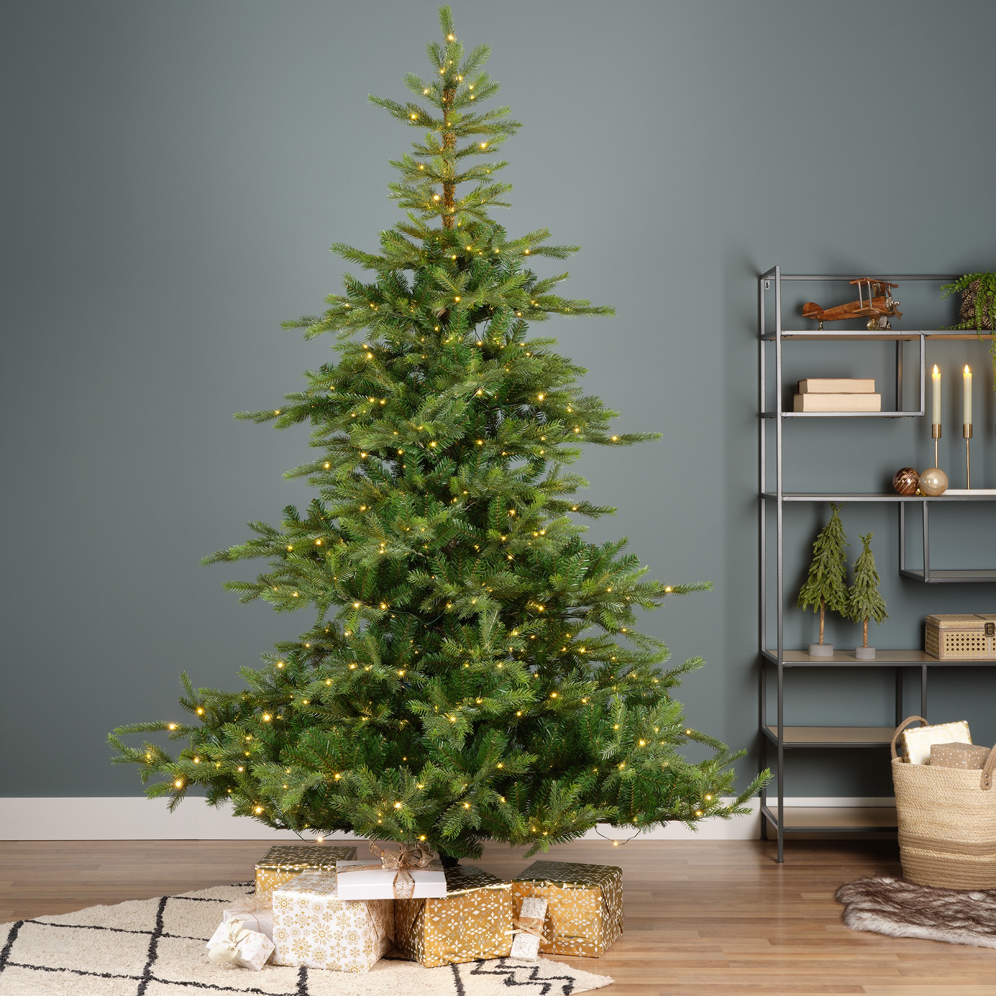 LED Tanne - grün/warmes weiss, PE/PVC, Ø132-H180cm-400L