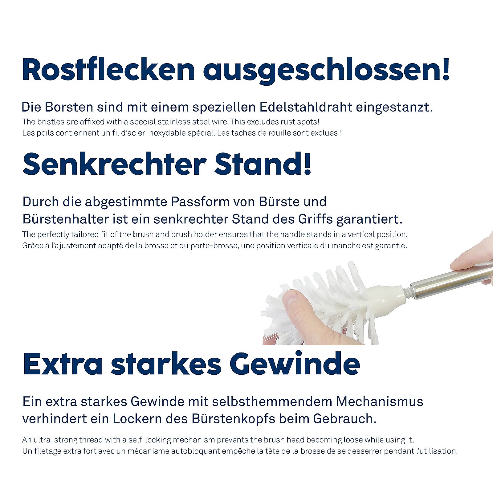 WC-Bürste La Brosse 42,5cm - PET Kunststoff weiß Glänzend