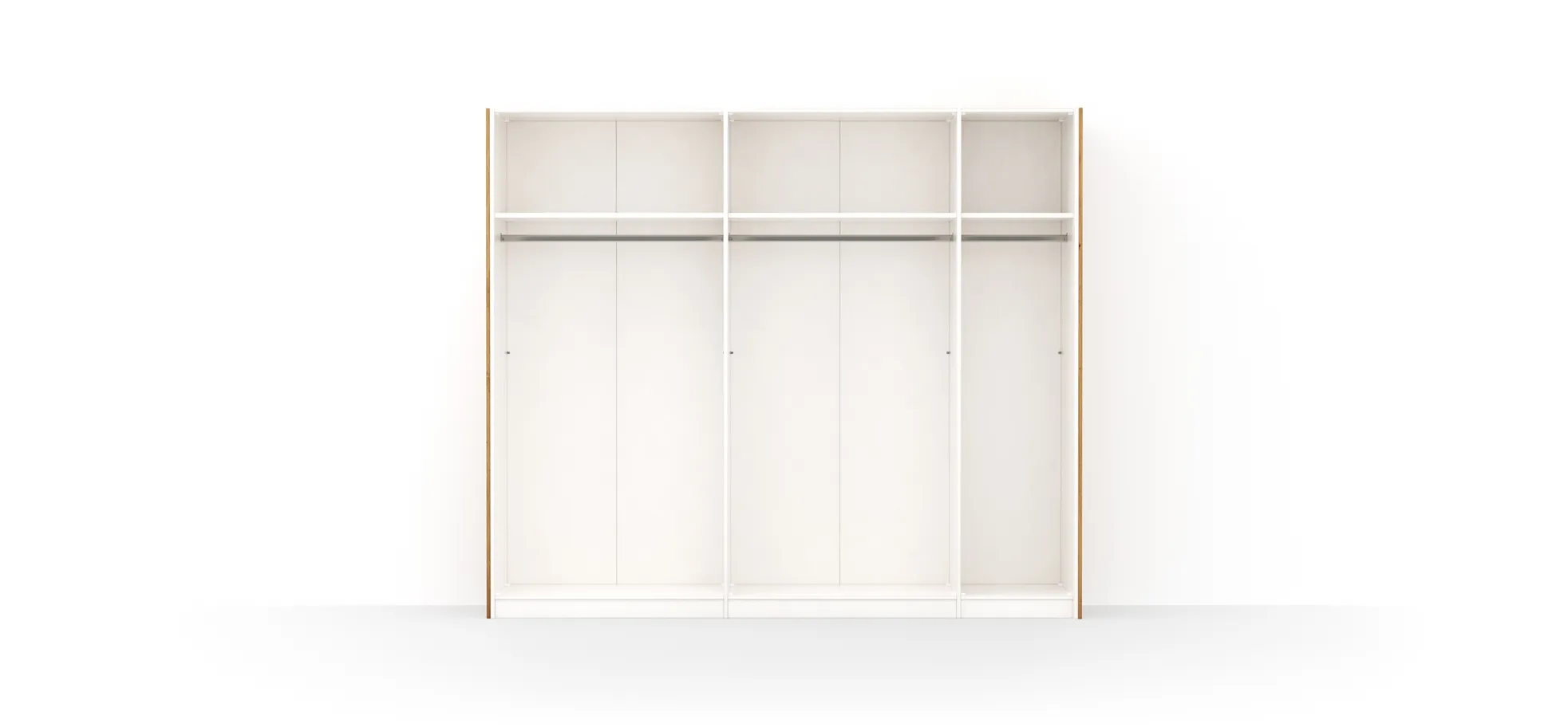 Schwebetürenschrank Colorado - B. ca. 257 cm, Eiche, Glas Graugrün