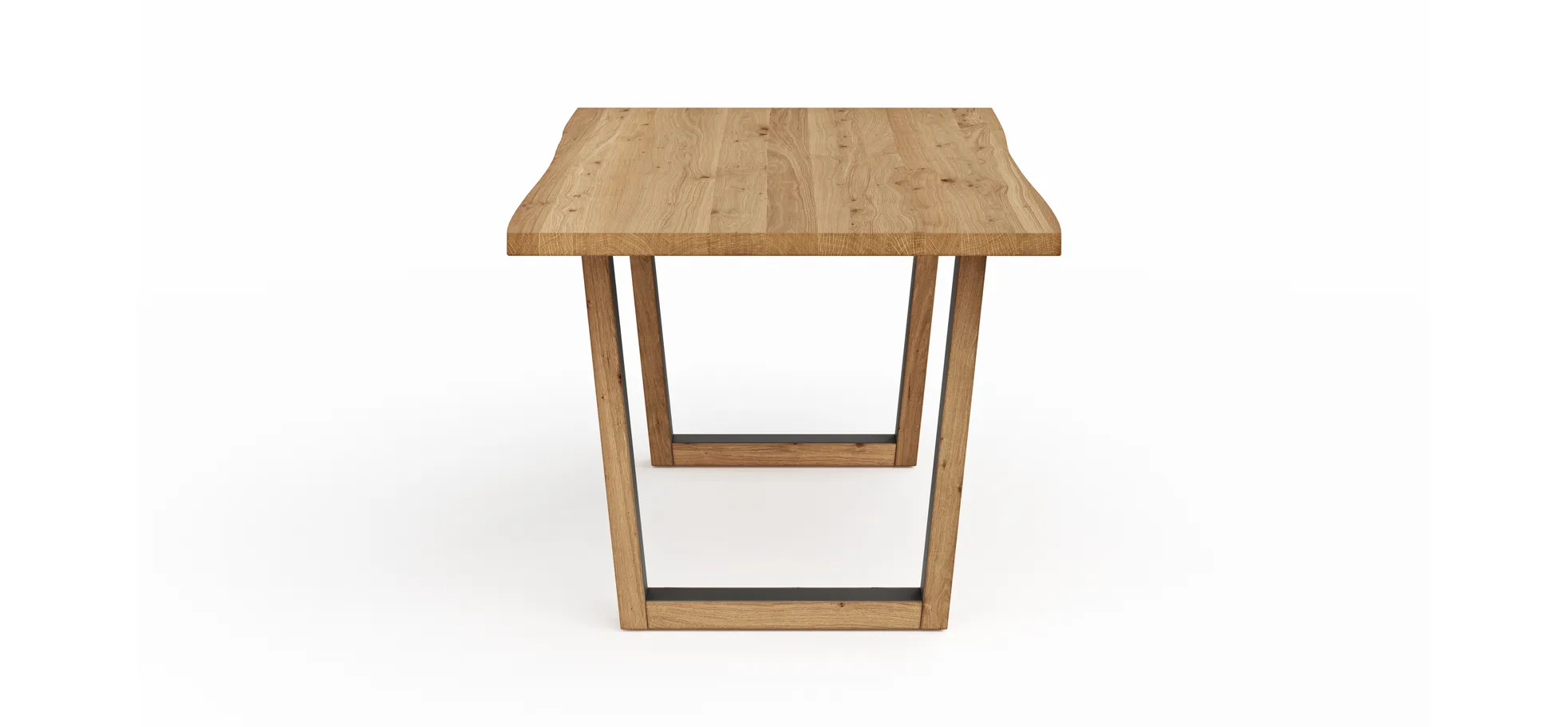 Esstisch Belfast - LB ca. 180x100 cm, Eiche massiv, mit Metalleinlage im Gestell