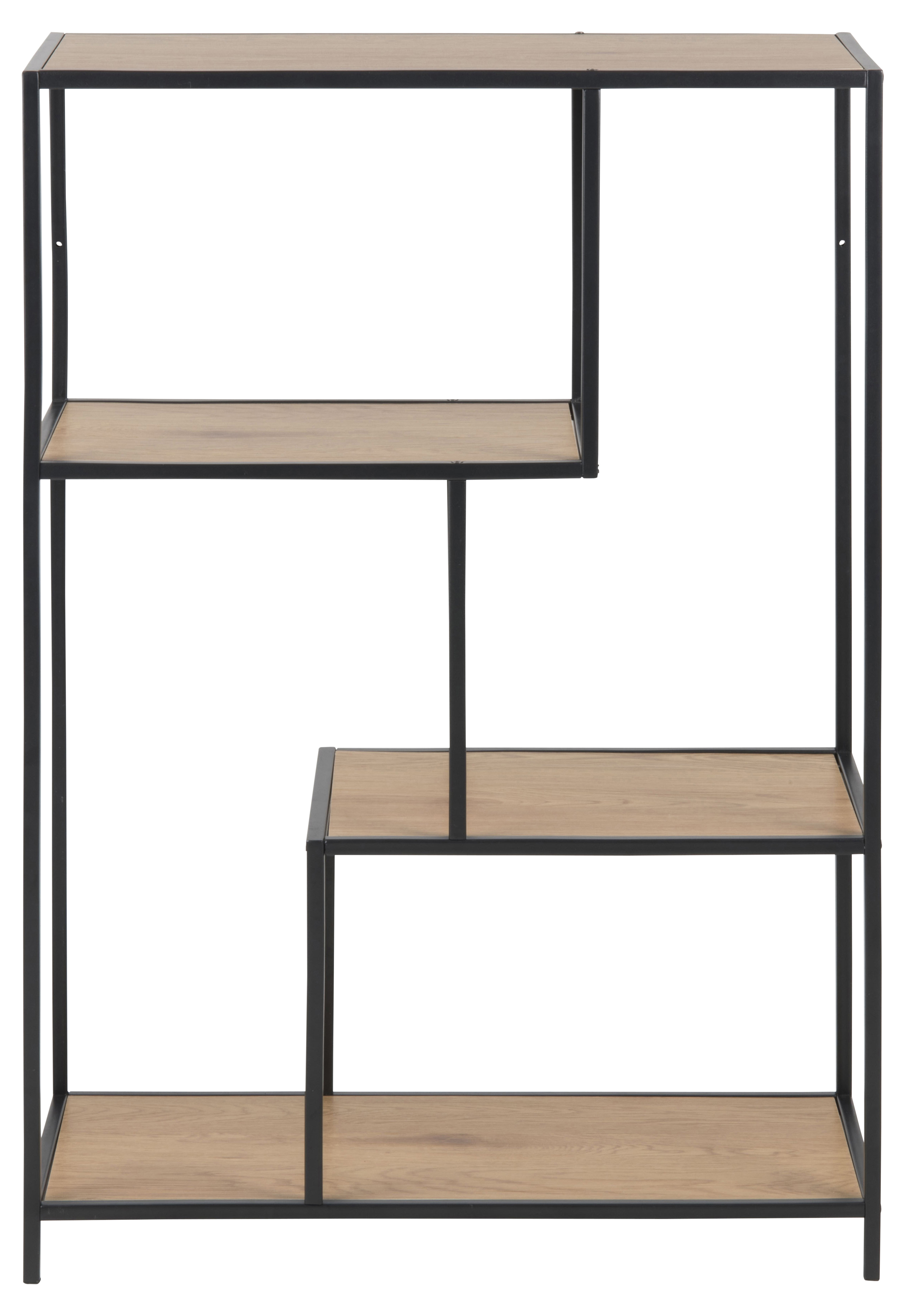 Bücherregal, Wildeiche, Metall schwarz - Auroa