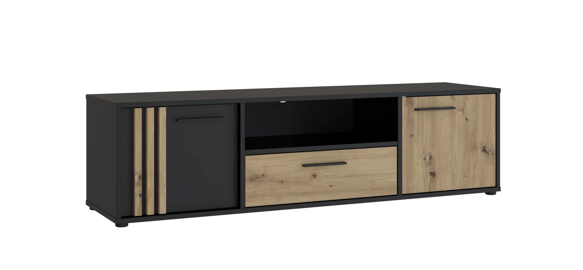 TV-Unterschrank, Black/Artisan Oak  - Floriss