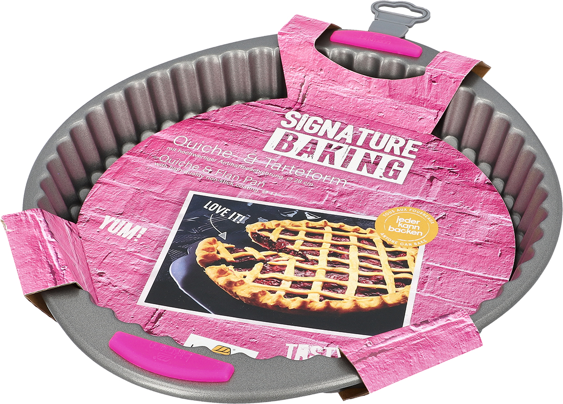 Quicheform mit Griff, ca. Ø 28cm, Höhe ca. 4cm - mit Antihaftbeschichtung