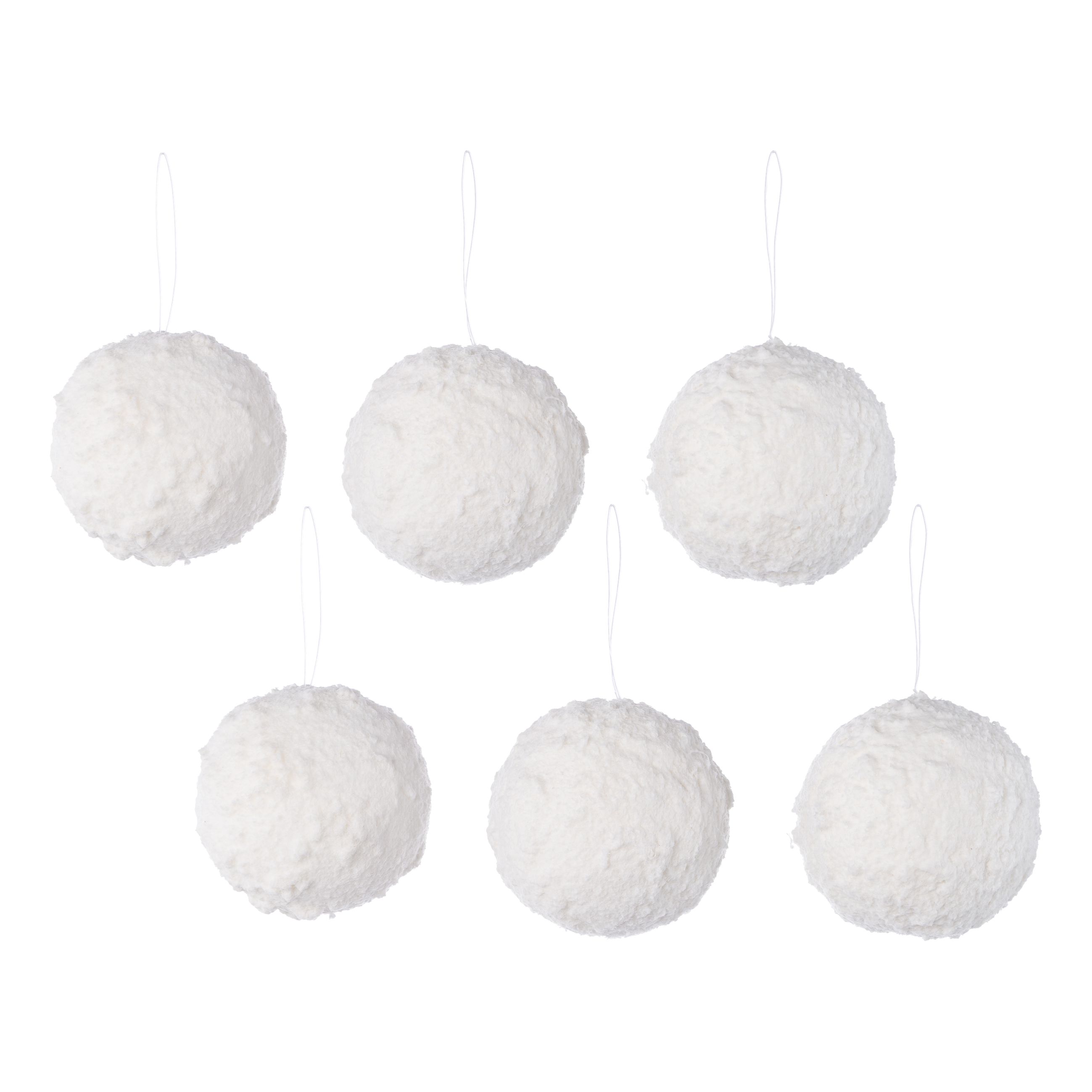 Dekohänger - Schneeball Hänger , 6cm, weiss , 6/Box