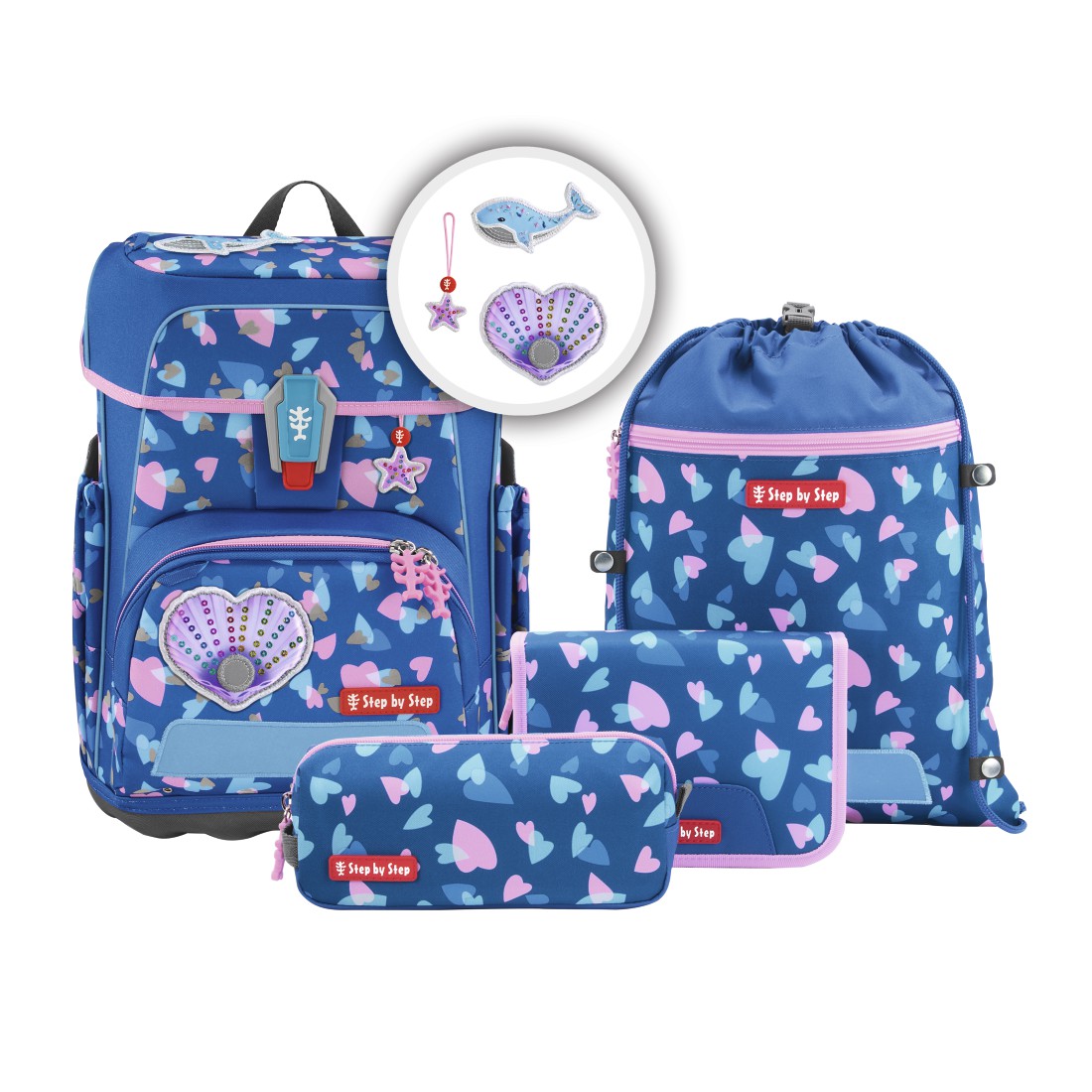 CLOUD REFLECT Schulranzen-Set "Seashell Pearl" - 5-teilig