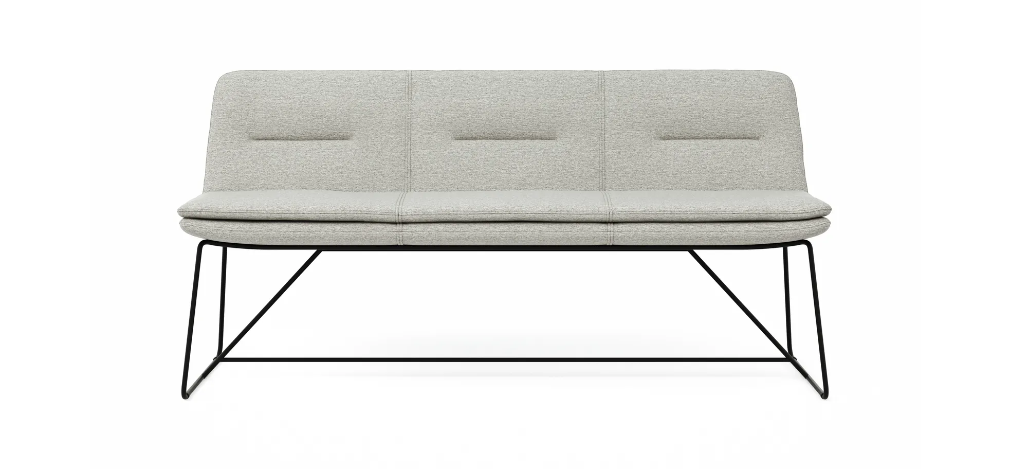 Polsterbank Macano - B ca. 180 cm, Stoff, Hellgrau