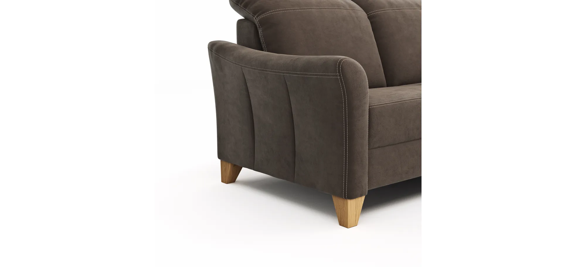 Sofa Canterbury - 2,5-Sitzer, Stoff, Dunkelbraun