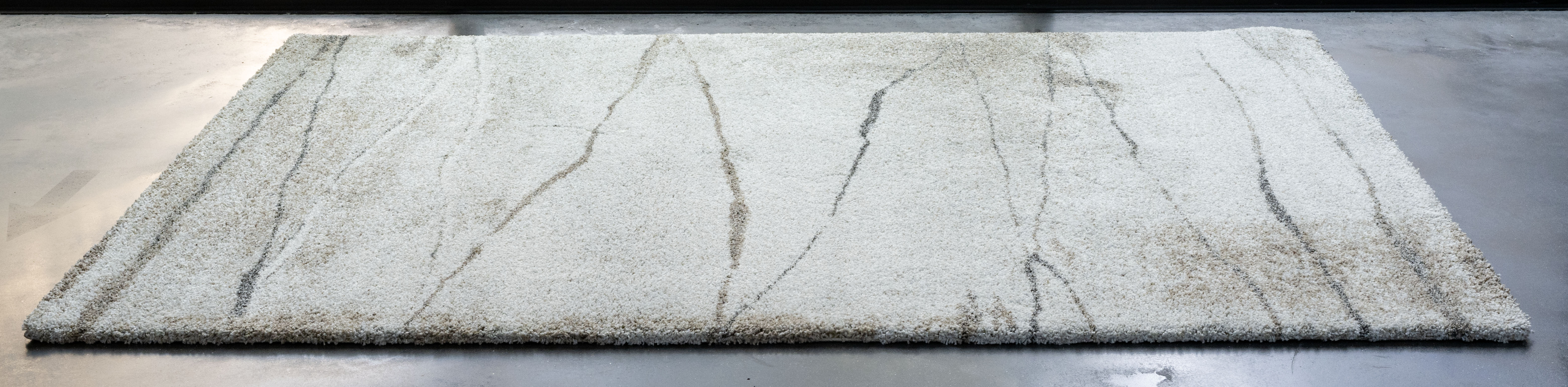 Webteppich, weiß-braun-grau, 80x150 cm - Rehari
