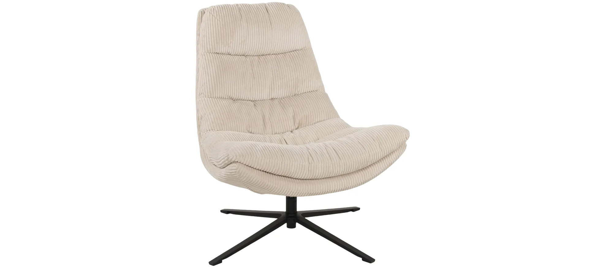 Relaxsessel mit Hocker, Cord beige - Duane
