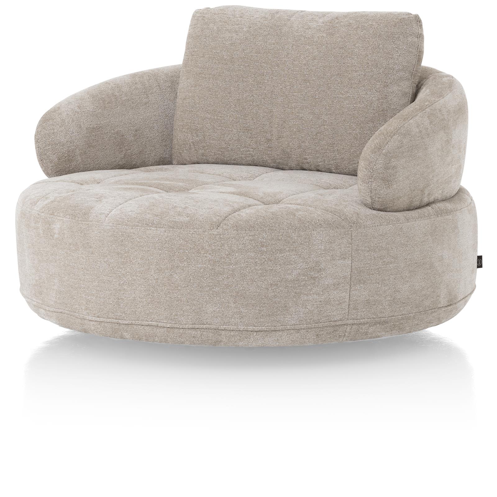 Sessel, Stoff champagner, rund, 130 cm - Borgia