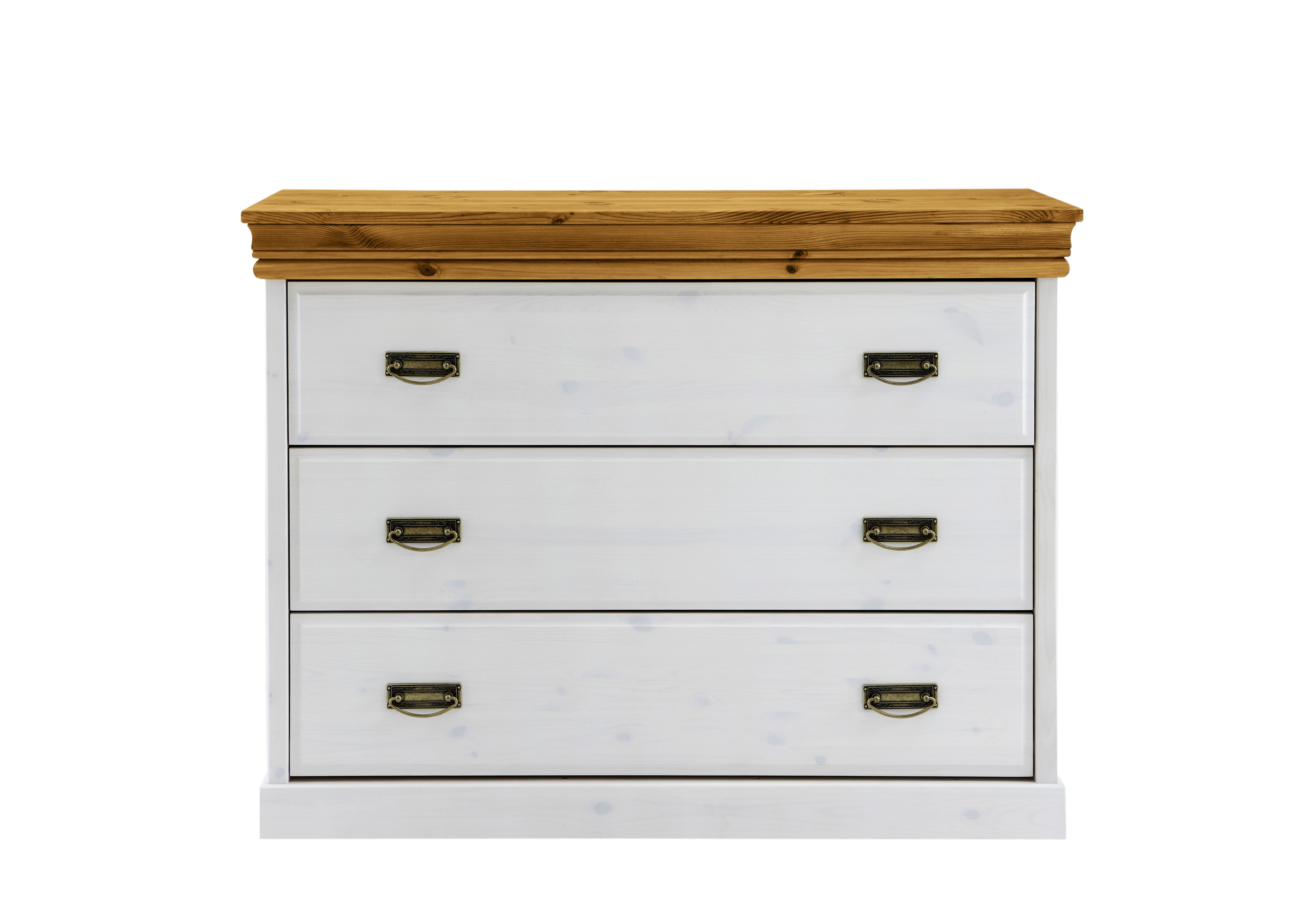 Kommode, Kiefer massiv weiß gewachst - MYKON 282