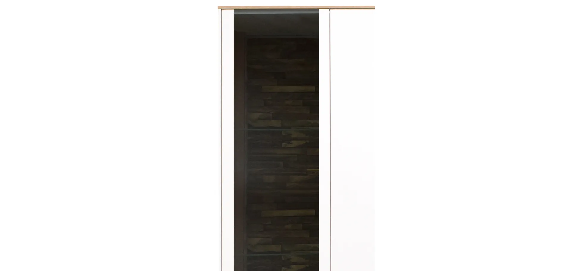 Vitrine - B ca. 42 cm, Weiß, Asteiche, Schwarz Vitrine - B ca. 42 cm, Weiß, Asteiche, Schwarz