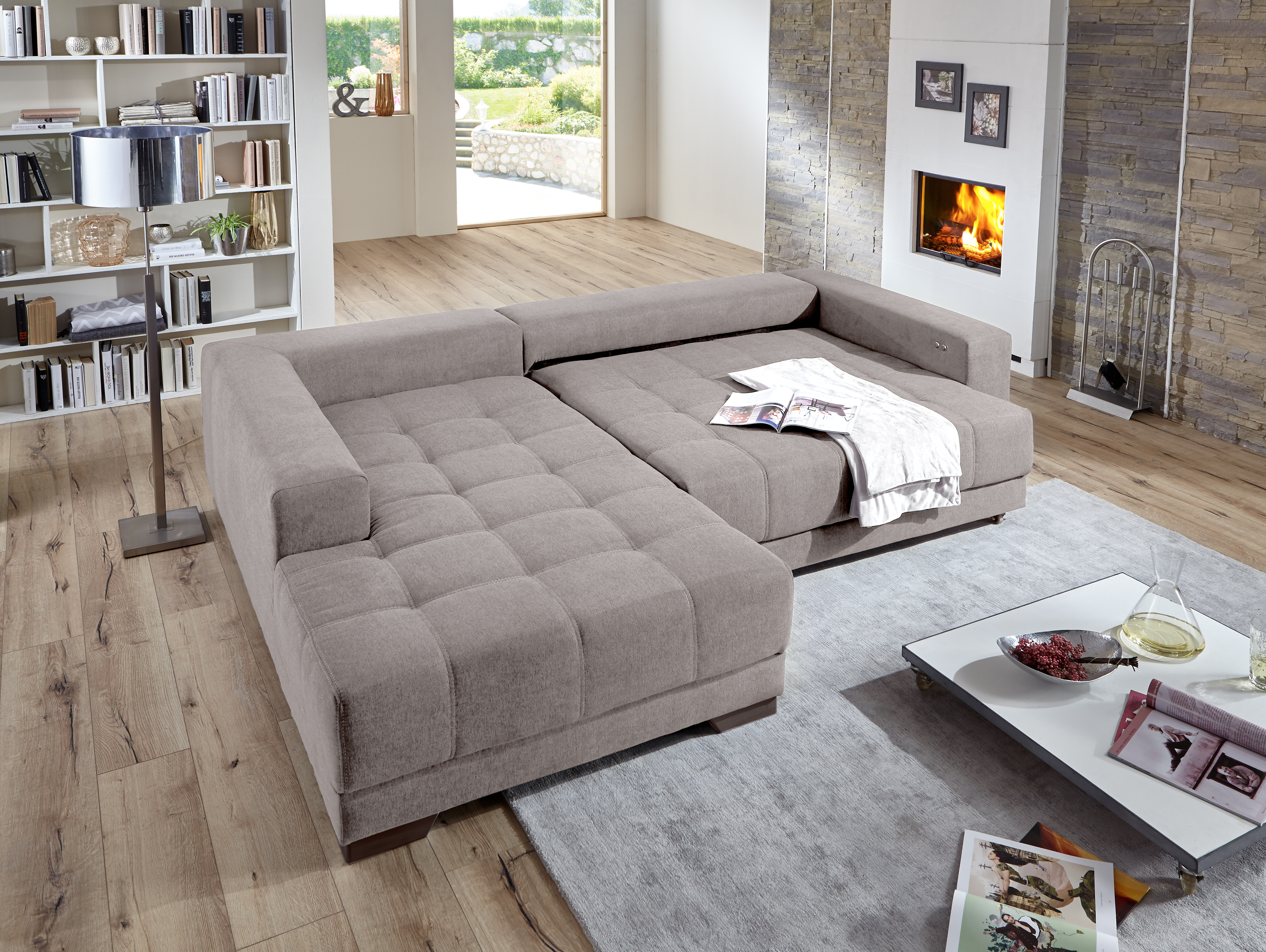 Ecksofa, Stoff grau - MyStyle 2201
