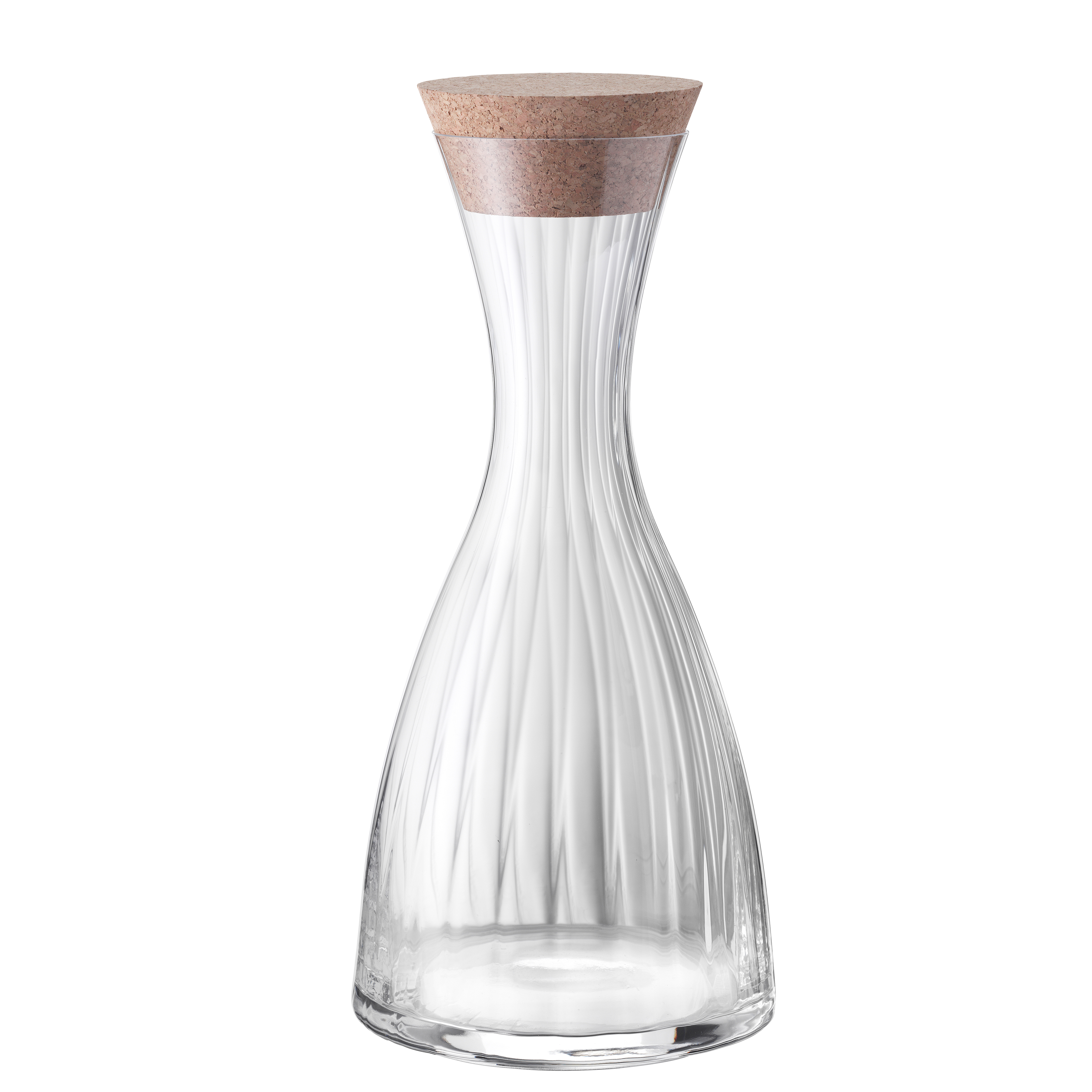 Karaffe Sandra mit Optik - kristallglas, korkdeckel, 1,2l