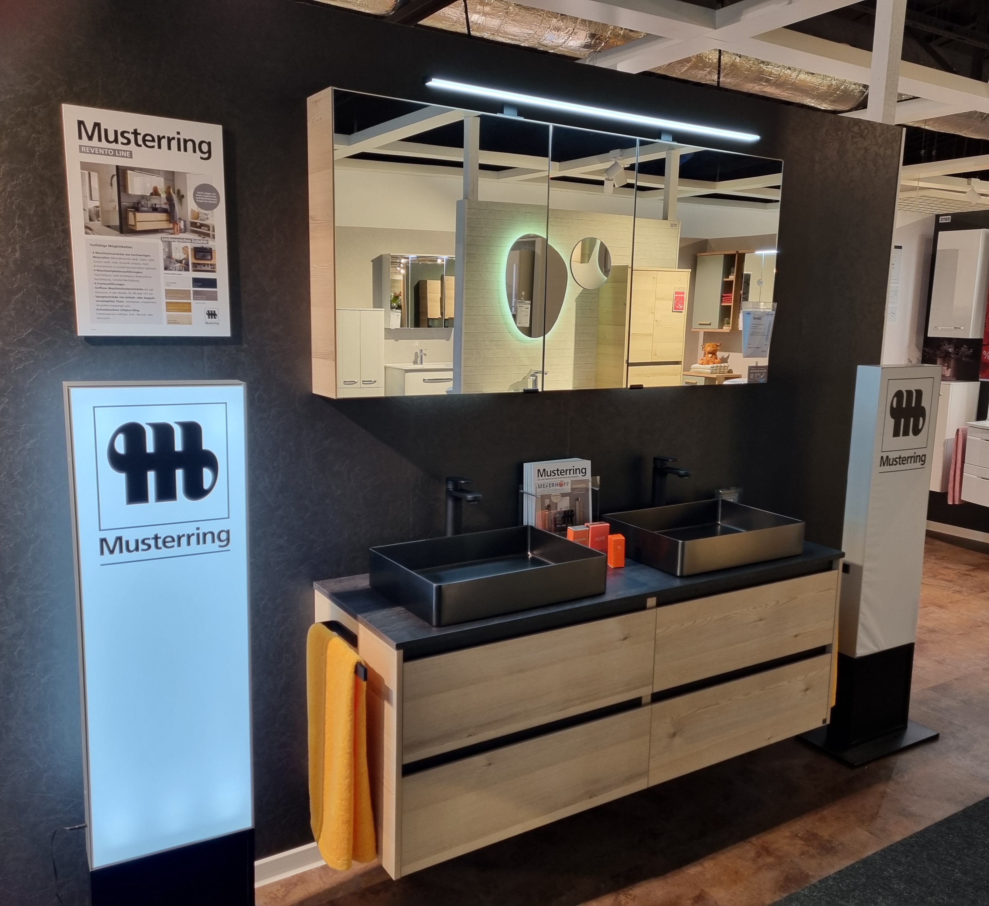 Badblock, wandhängend, Pinie Nachbildung - Revento Line