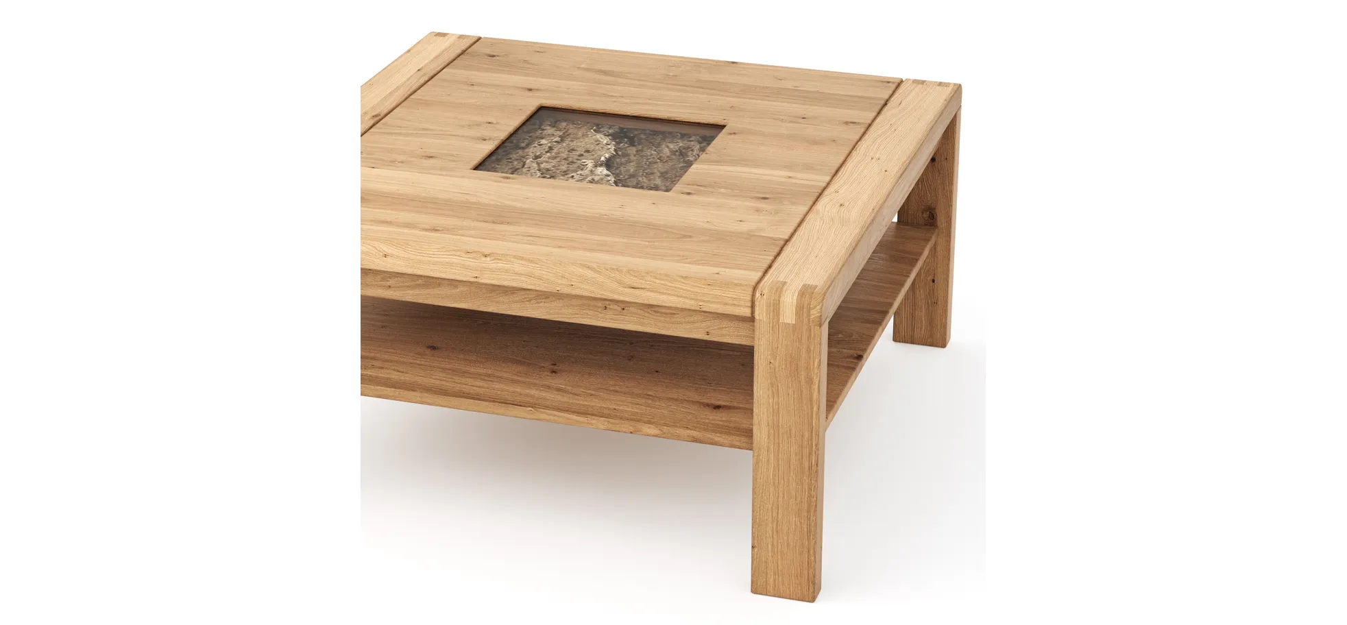 Couchtisch Cartago Soft - BHT ca. 90x45x90 cm, Wildeiche massiv, natur geölt