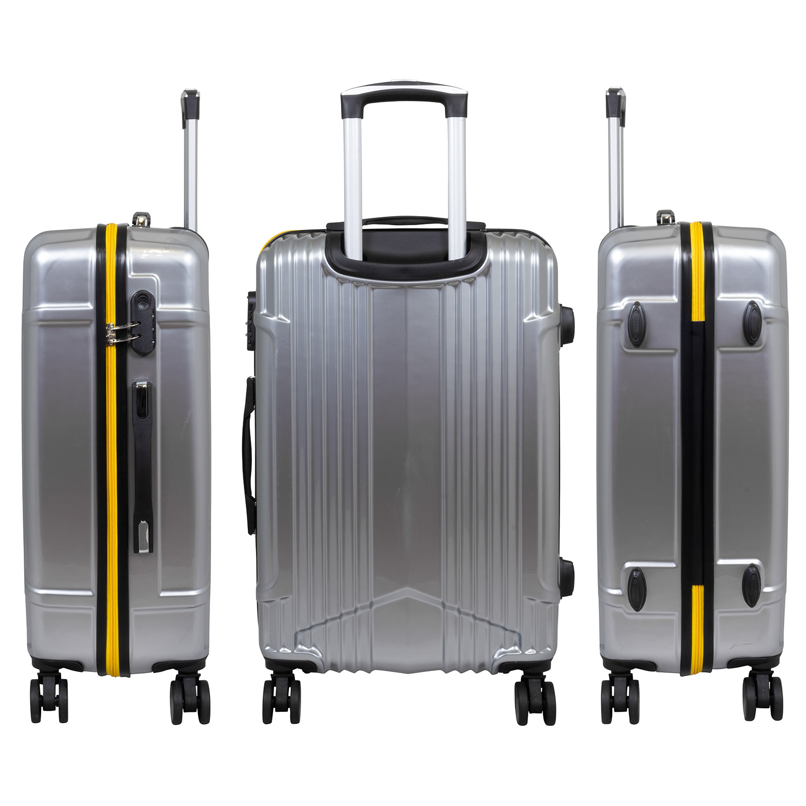 Koffer Daytona, mittel - ca. 68x43x24cm, Doppelräder, silber