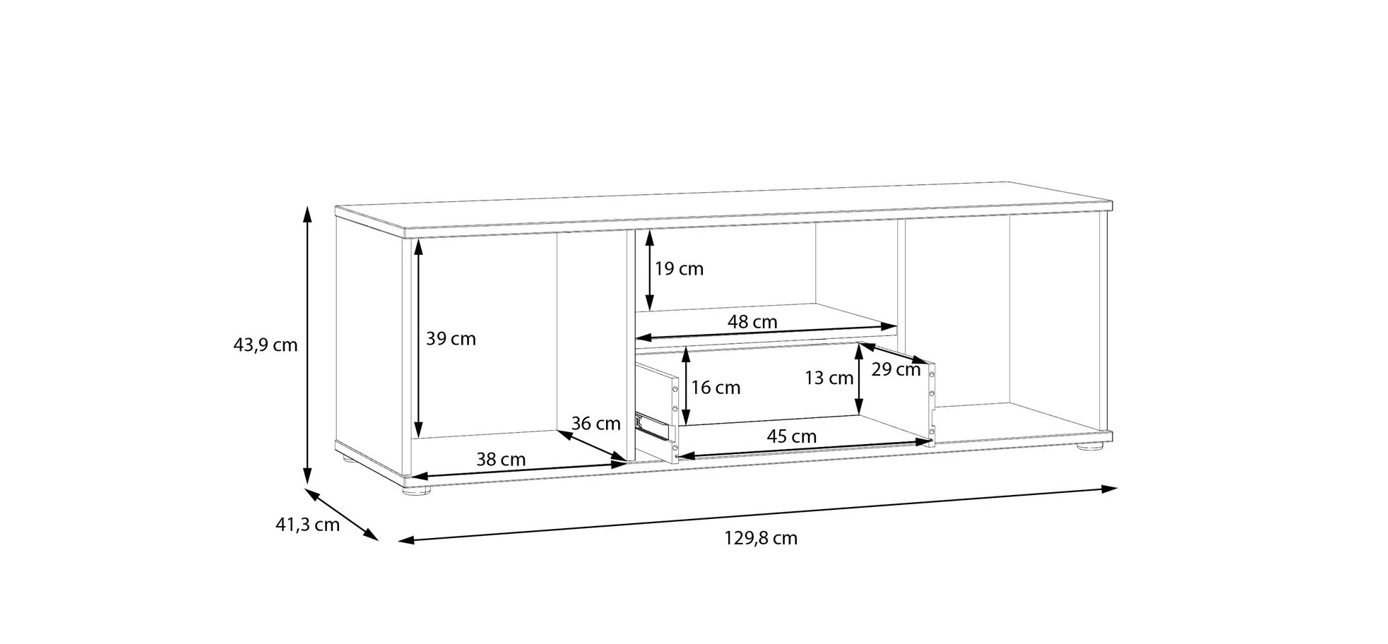 TV-Unterschrank, Terracotta - Finella