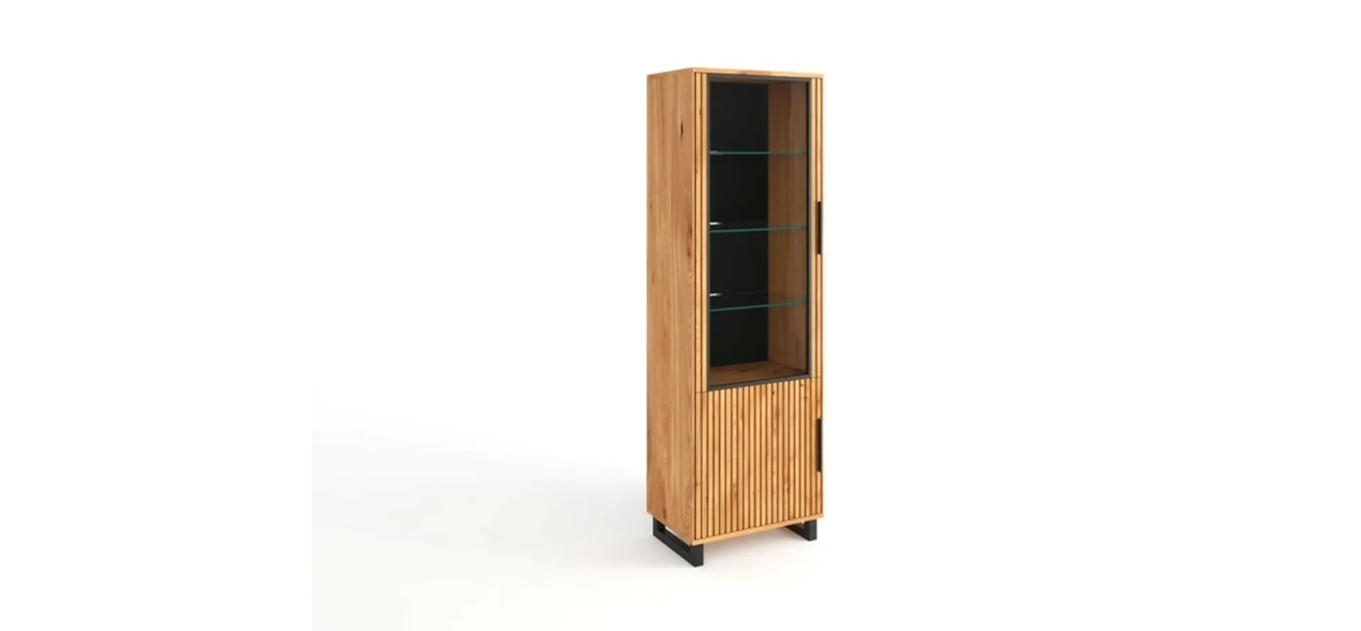 Vitrine, Eiche teilmassiv geölt - Emila