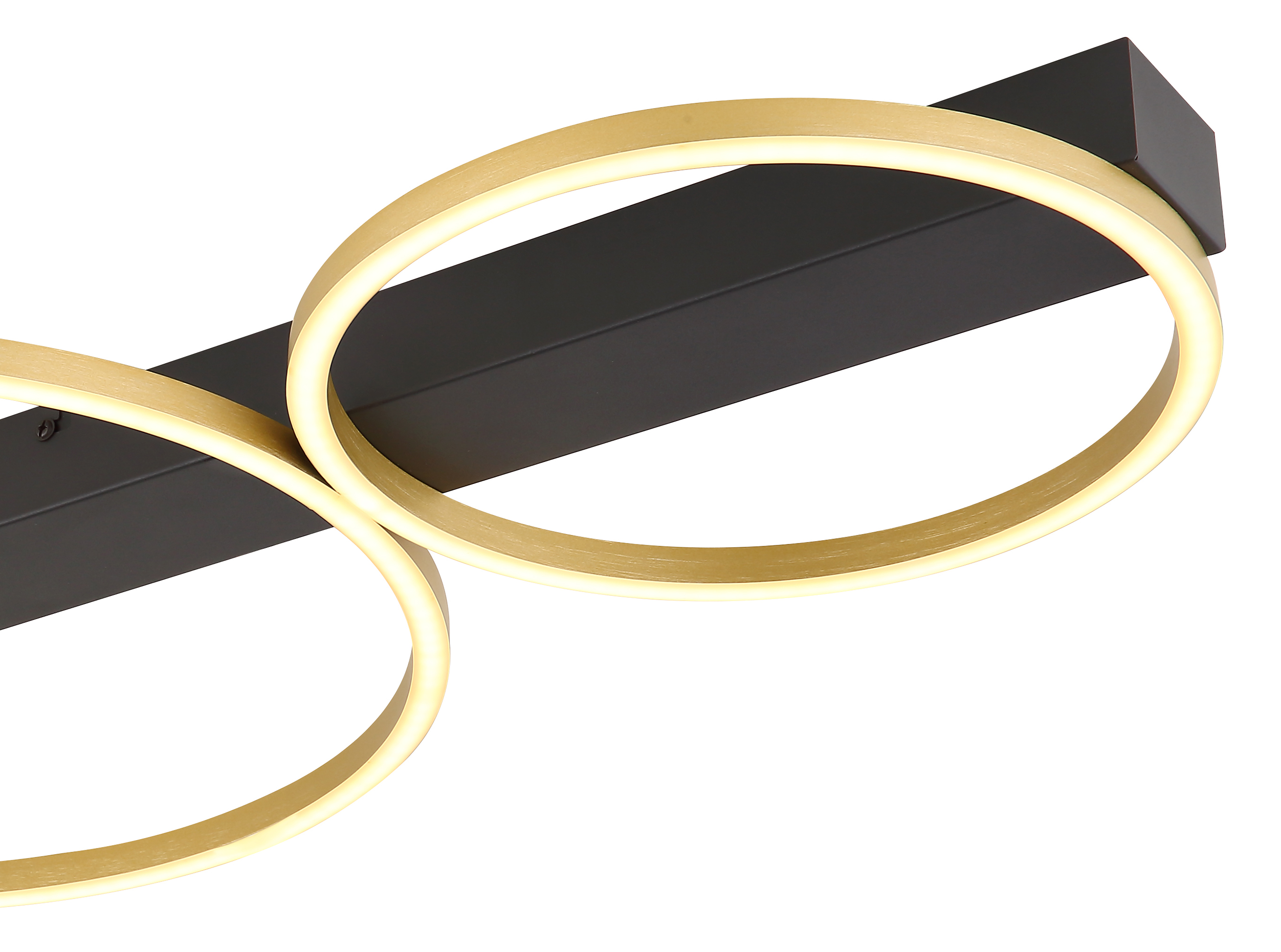 Deckenleuchte LUFFY - LED, Schwarz Matt/Messing Matt, 93x39,4x5,3cm