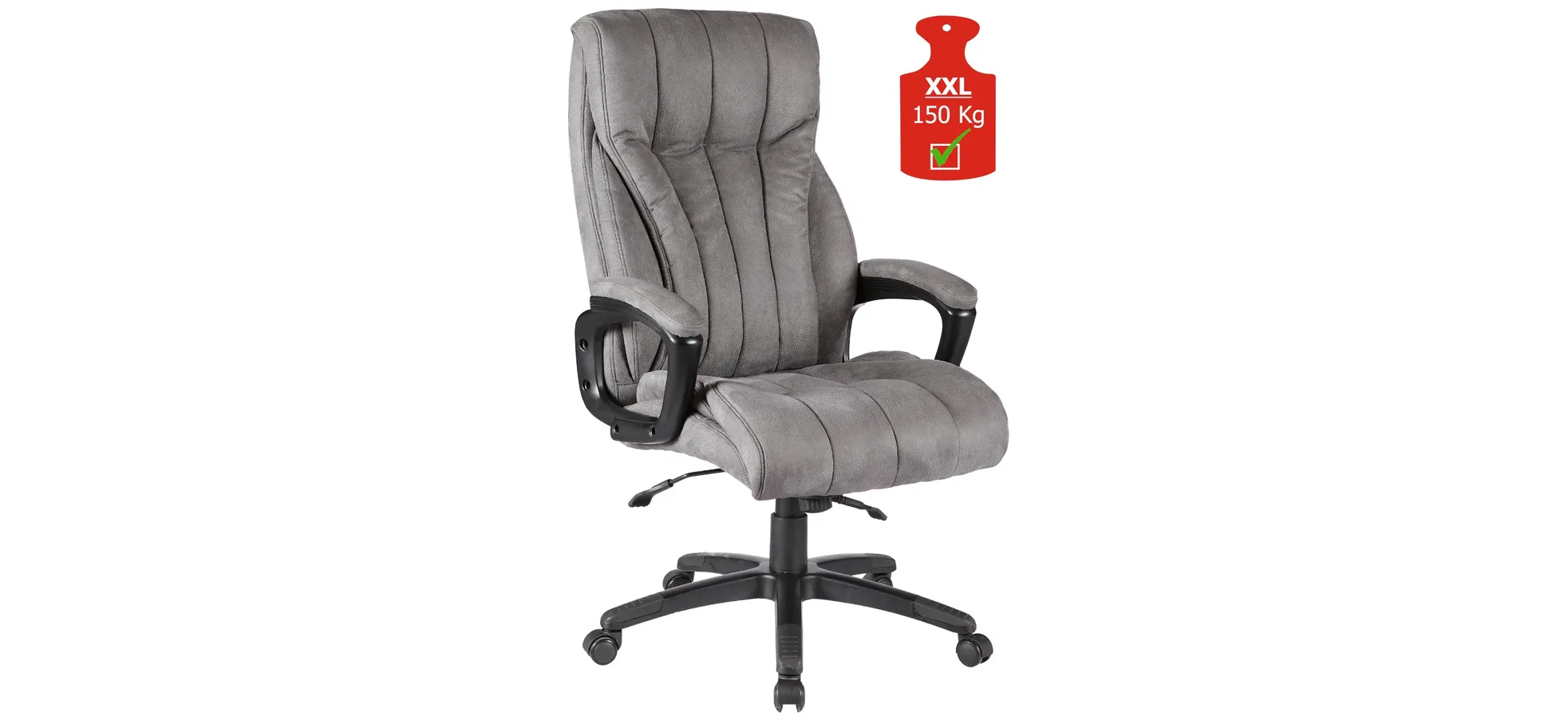 Drehstuhl mit Armlehnen, grau - Denir