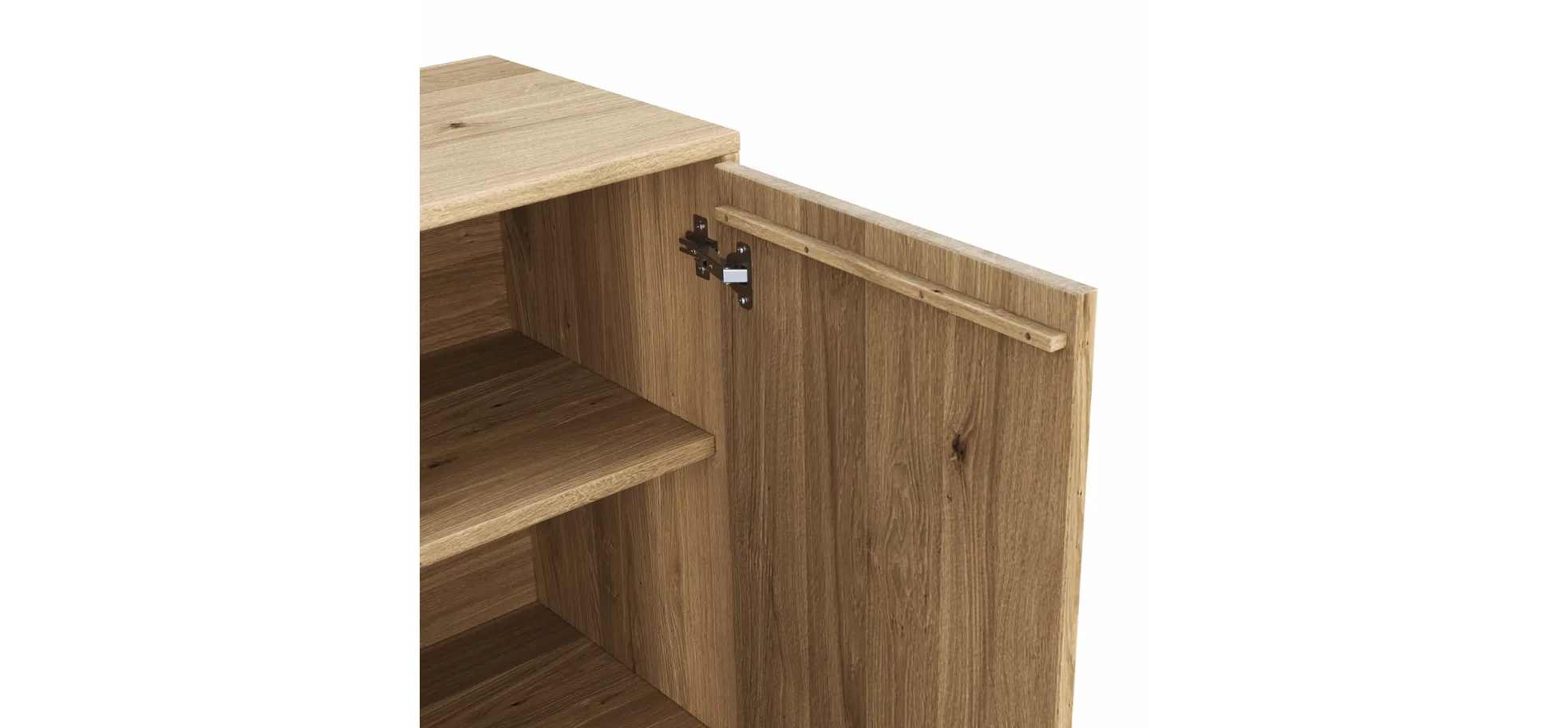 Kommode Williston - Wildeiche bianco, Front sandgestrahlt