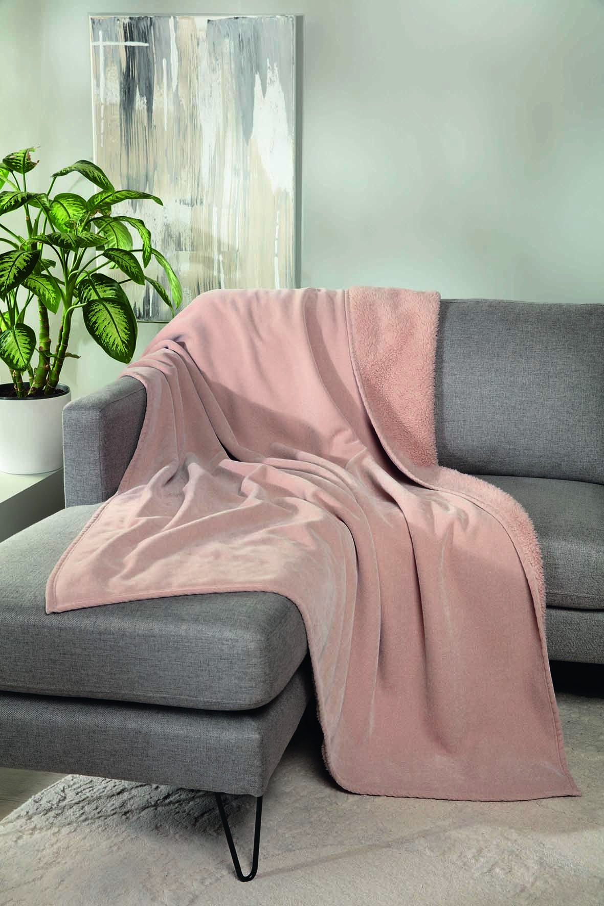 Wohndecke PAULA, altrosa - 150x200 cm, Chenille