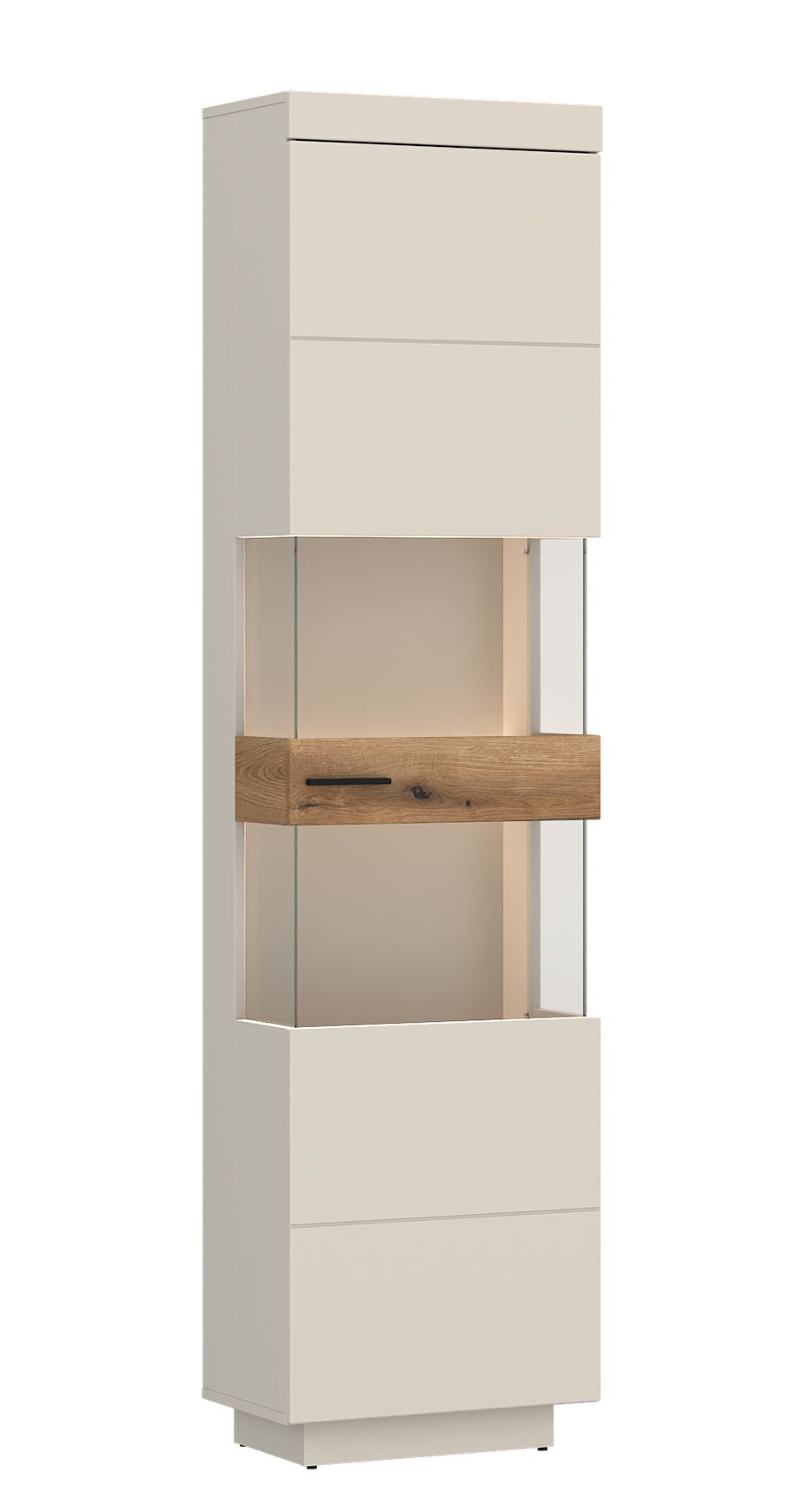 Vitrine, Kaschmir/Eiche - Walentina