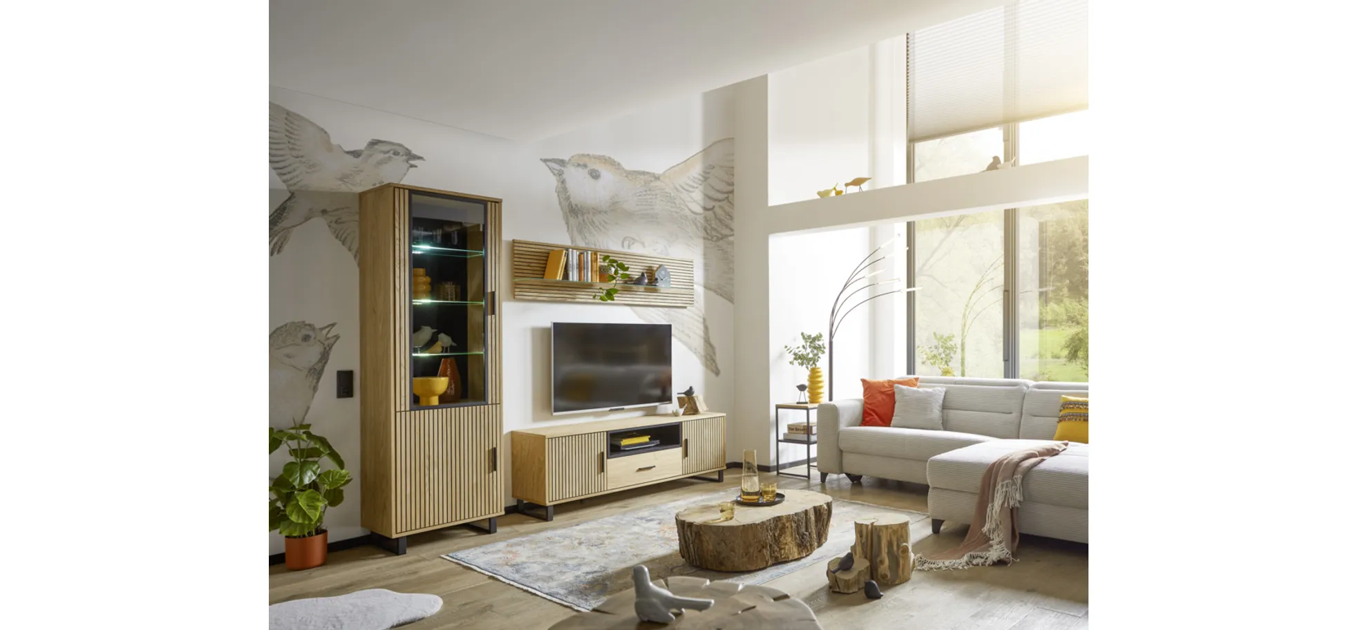 Highboard, Eiche teilmassiv geölt - Emila