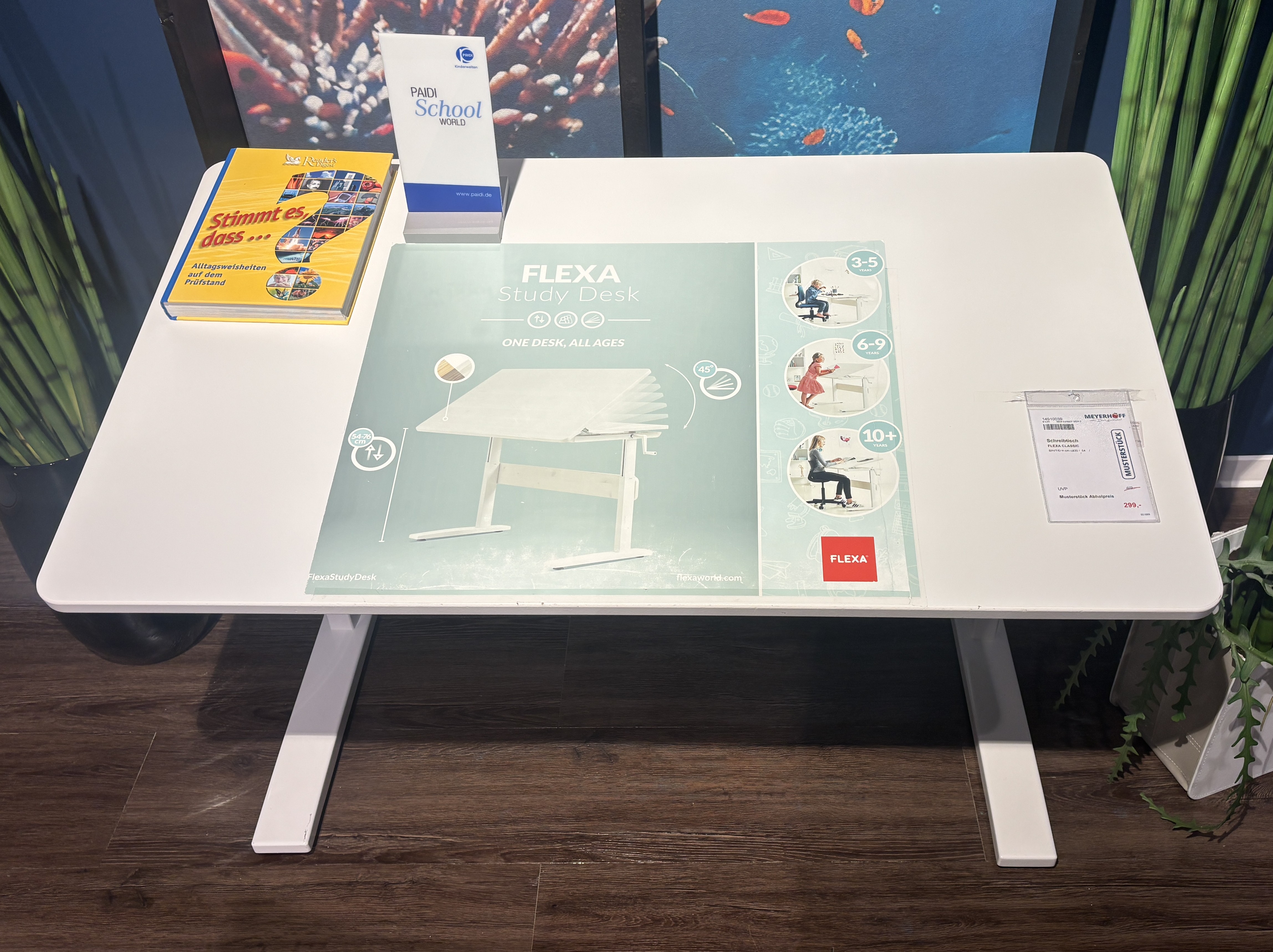 Schreibtisch, weiß, höhenverstellbar - FLEXA CLASSIC