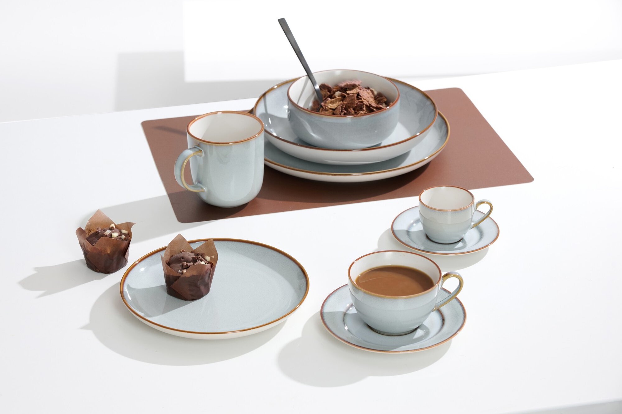 Frühstücksset Portofino, 12-Tlg. - steinzeug, grau