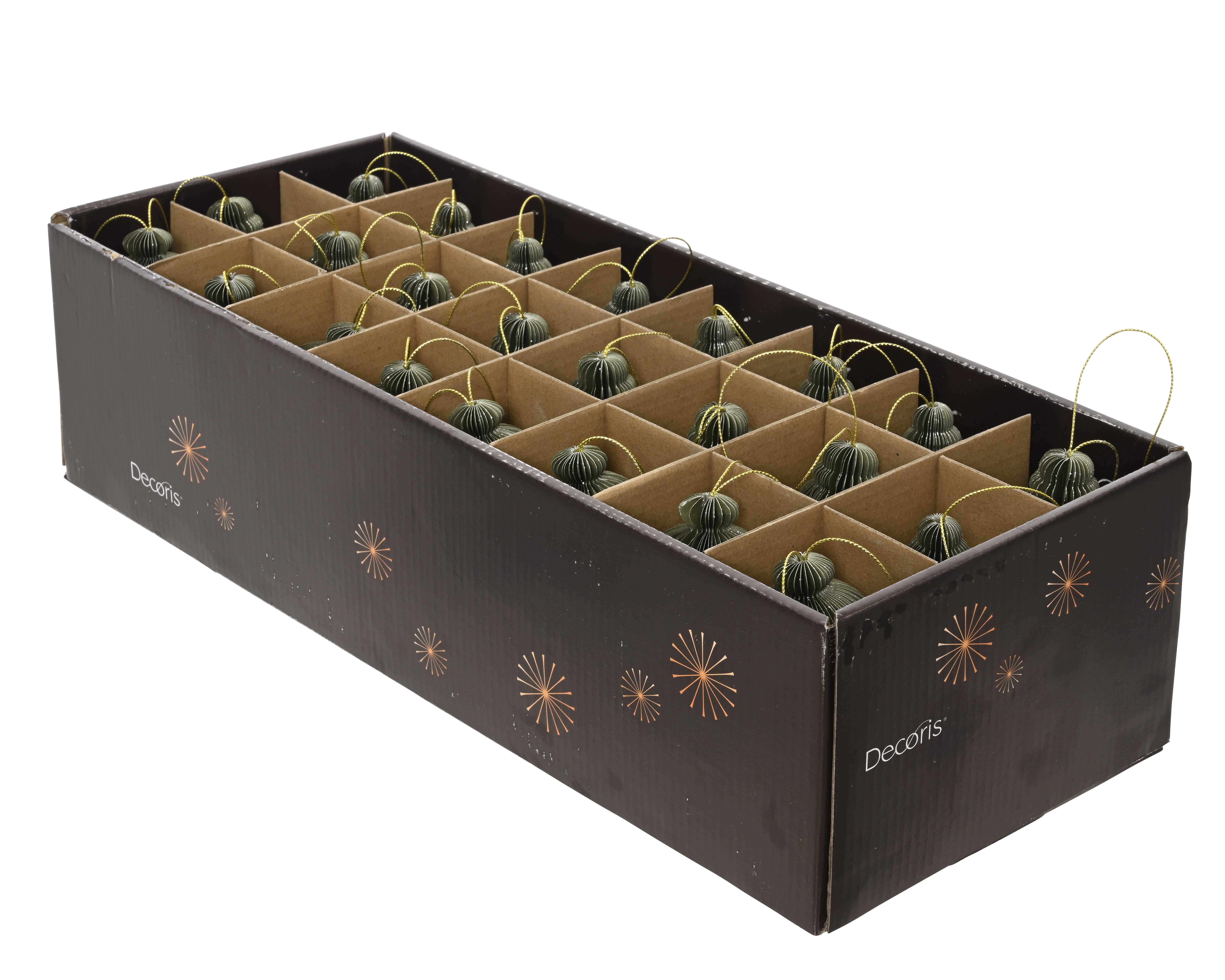 Hänger Ornament - grün, Papier, Ø5.5-H12cm