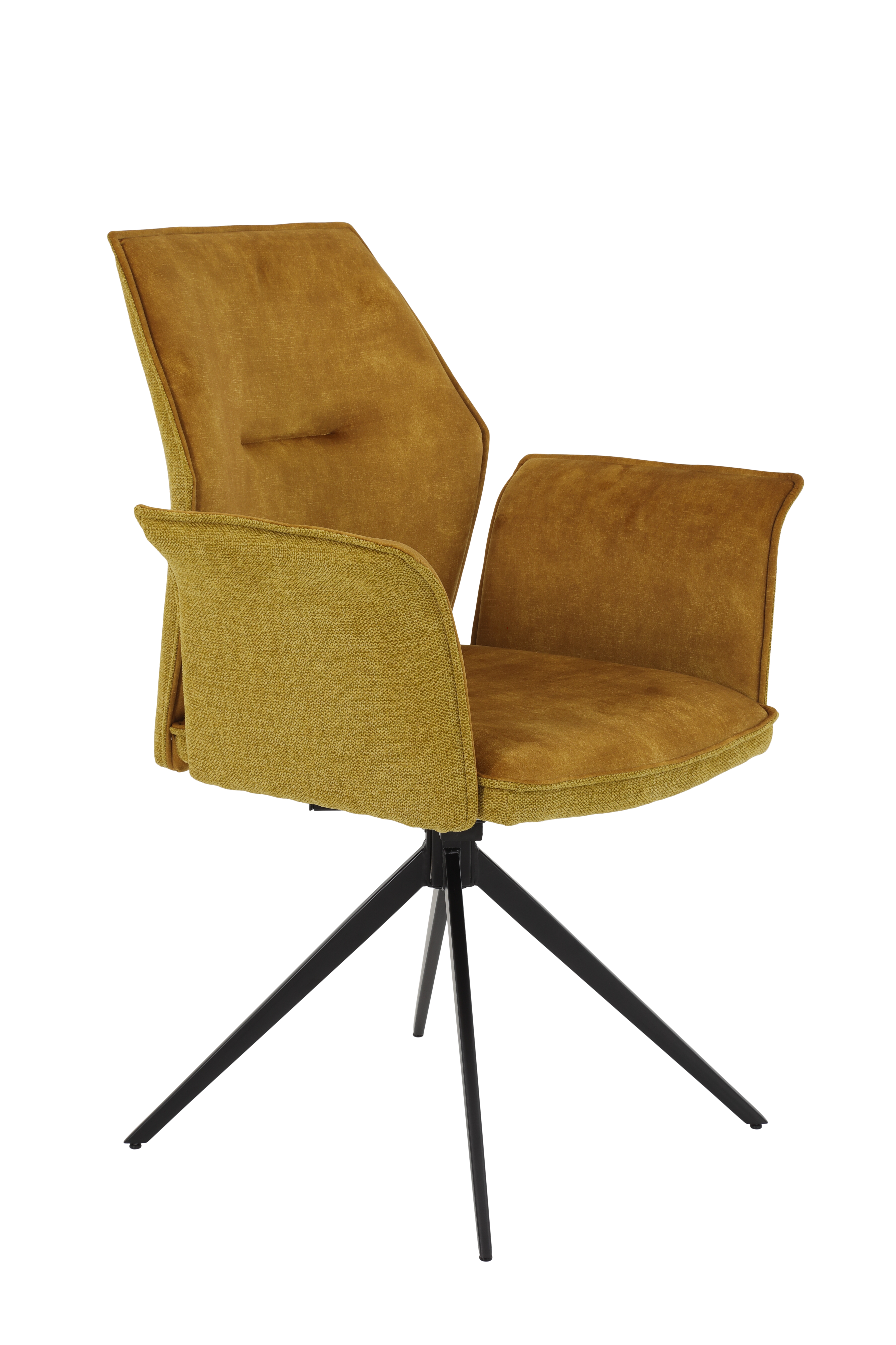 Sessel, Bezug gold farbig, Gestell schwarz - MyTrend358