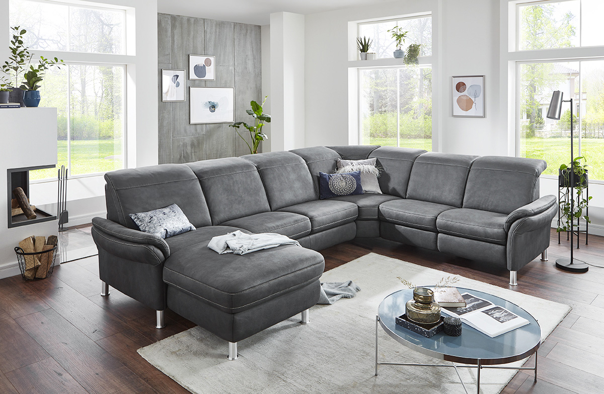 Polstergarnitur ohne Funktion, dunkelgrau - Hudson