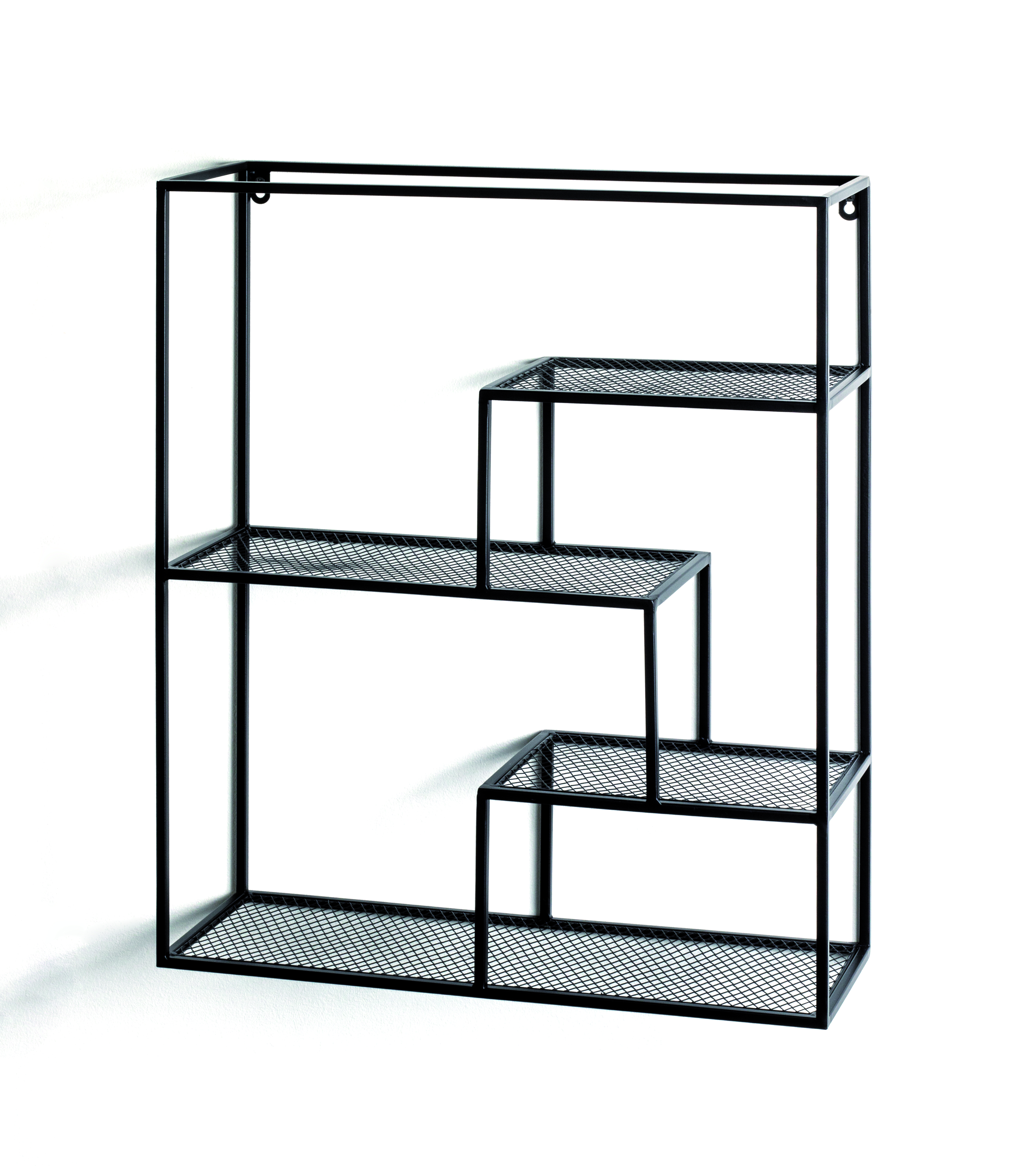 Wandregal mit 4 Fachböden, Metall schwarz - Black
