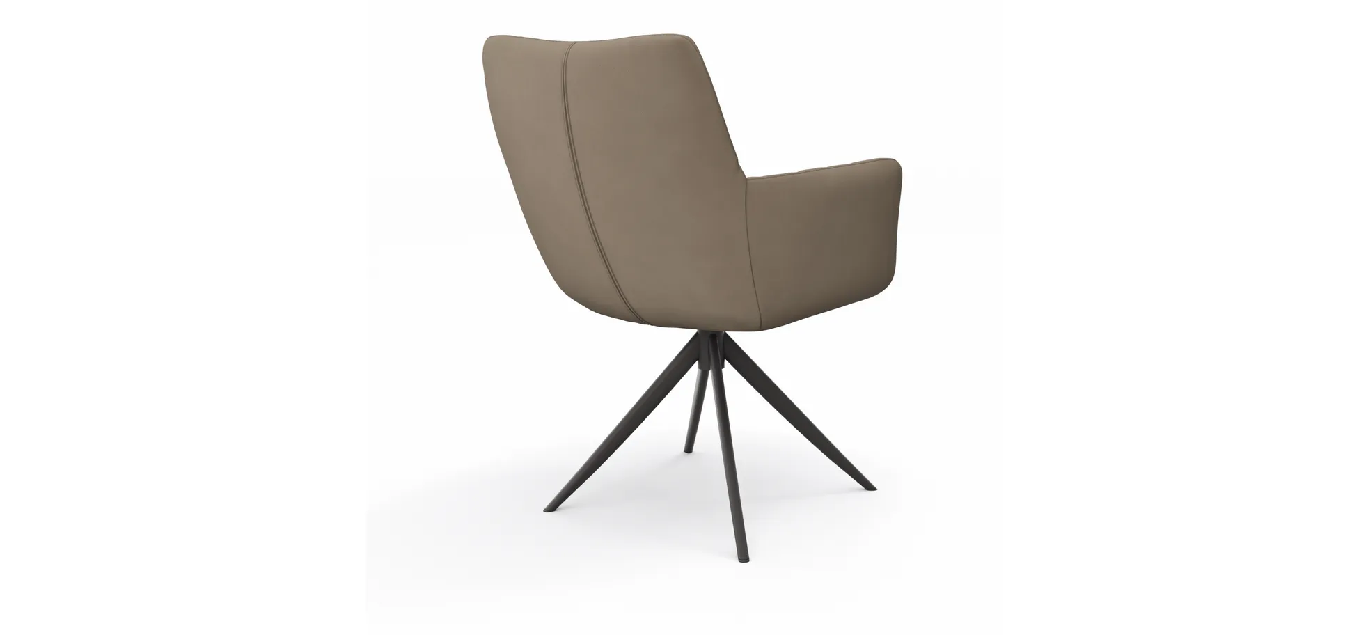 Armlehnstuhl Nashville - drehbar, Leder, Taupe