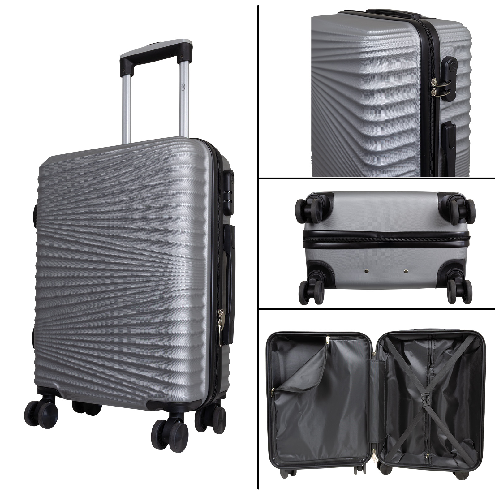 Kofferset Luxor, 3-Tlg. - silber