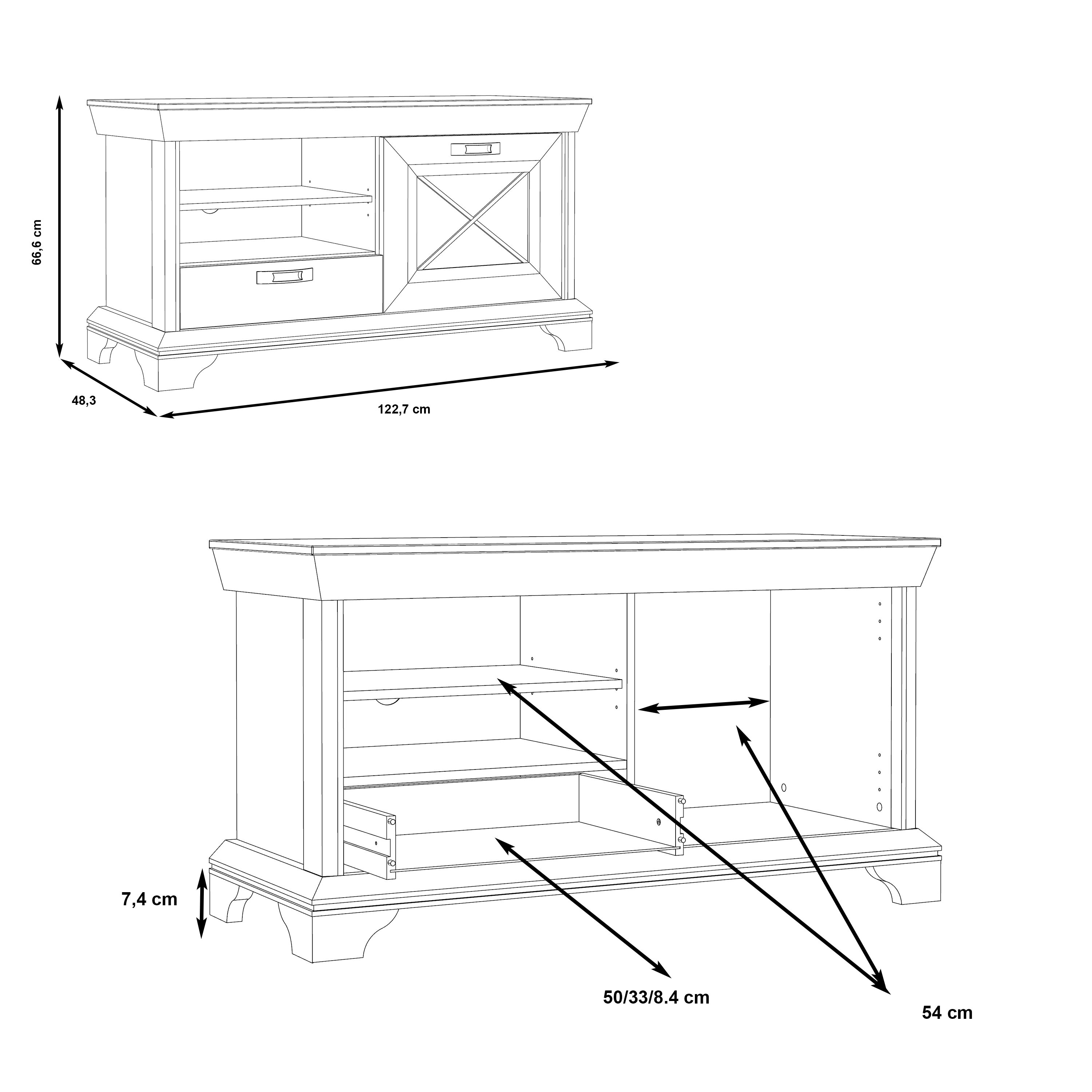 TV-Schrank, Pinia weiß - FIRENZ