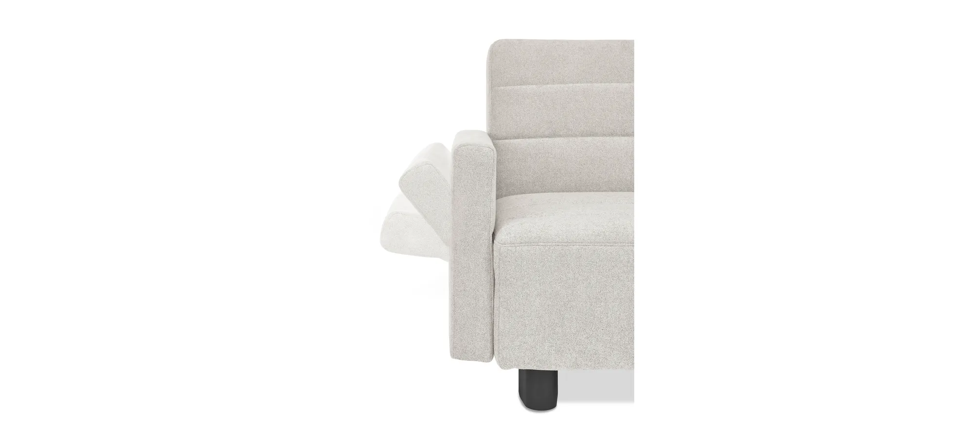  Faltsofa Easy - 2-Sitzer, ca. 140 cm inkl. Schlaffunktion/Topper/Armteil verstellbar, Stoff, Creme