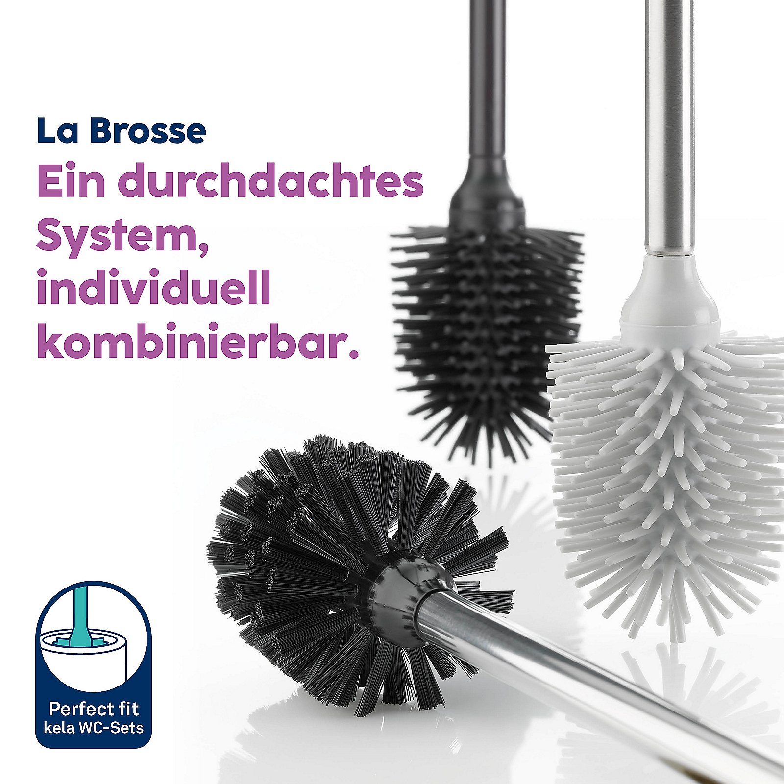 WC-Ersatzbürstenkopf La Brosse 12,5 cm - TPR hellgrau