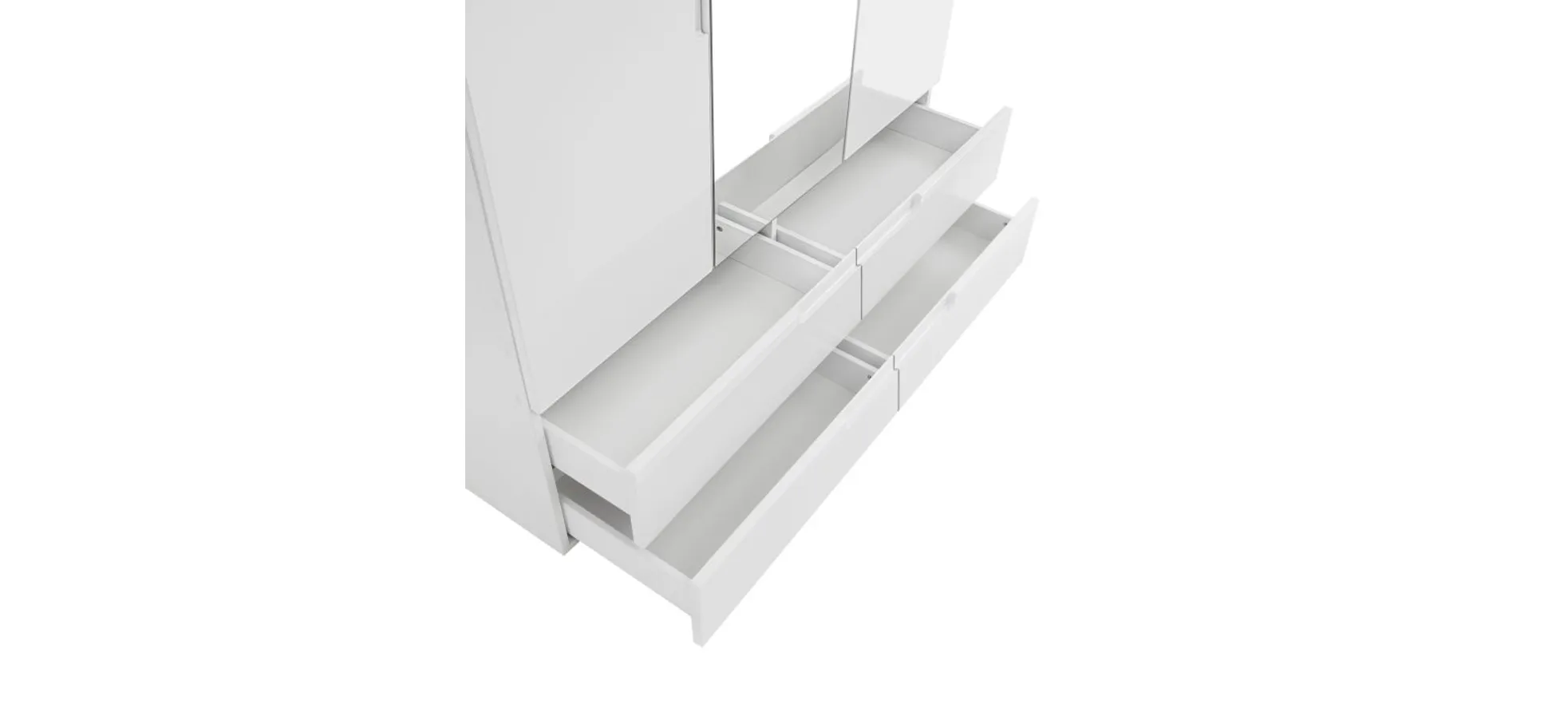 Kleiderschrank - B ca. 126 cm, Weiß