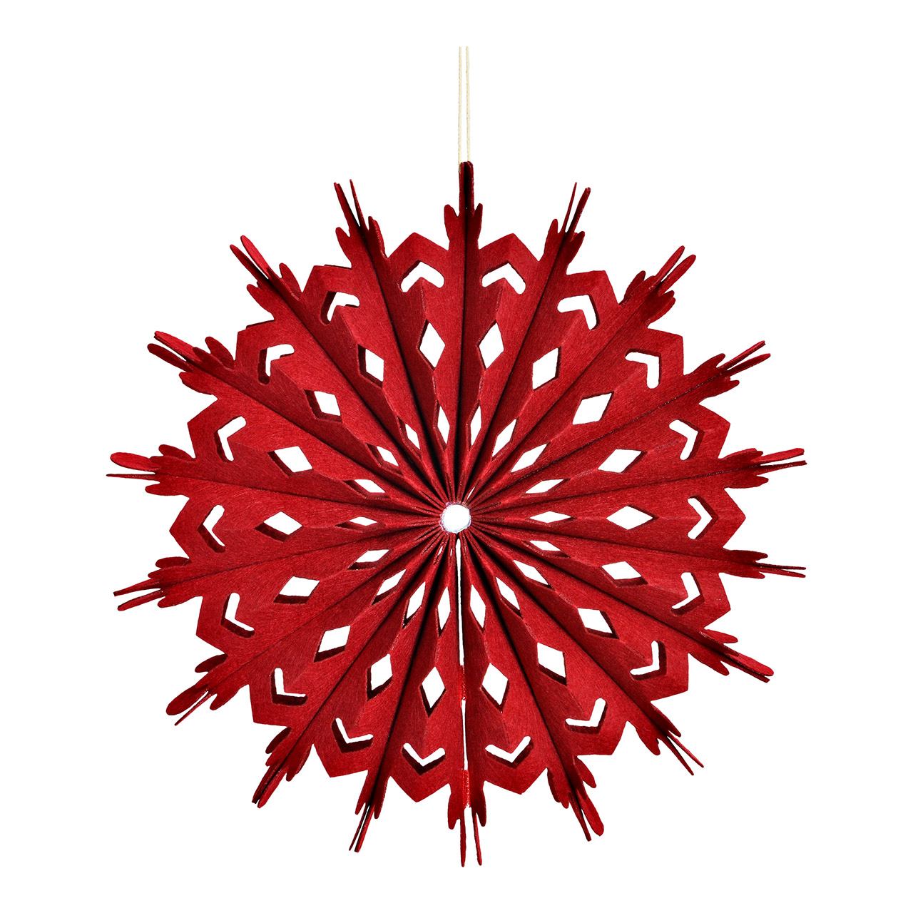 Weihnachtshänger Schneeflocke Filz - Rot ca. 30x30x5cm