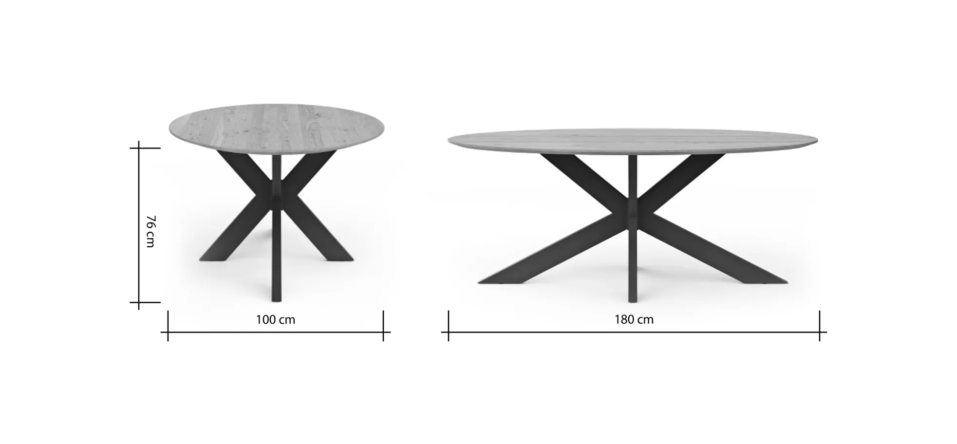 Esstisch Phoenix - LB ca. 180x100 cm, Eiche massiv