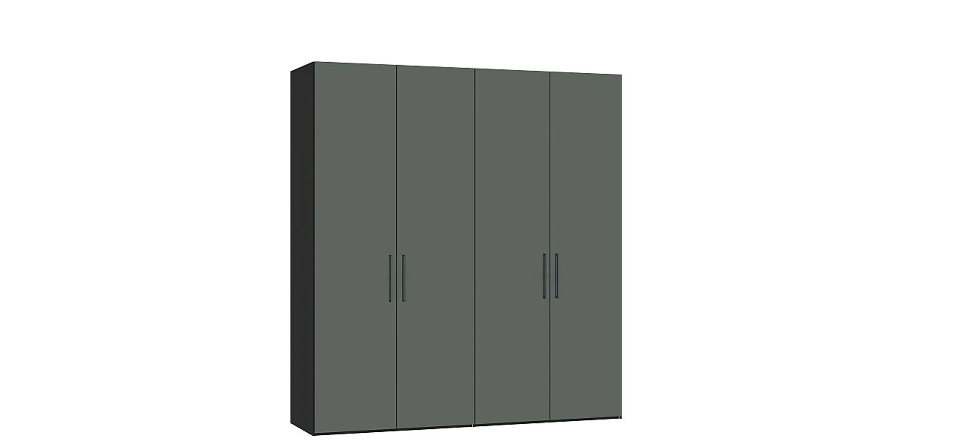Drehtürenschrank JOIN IT- B ca. 202 cm., Schwarz, Glas, Graugrün