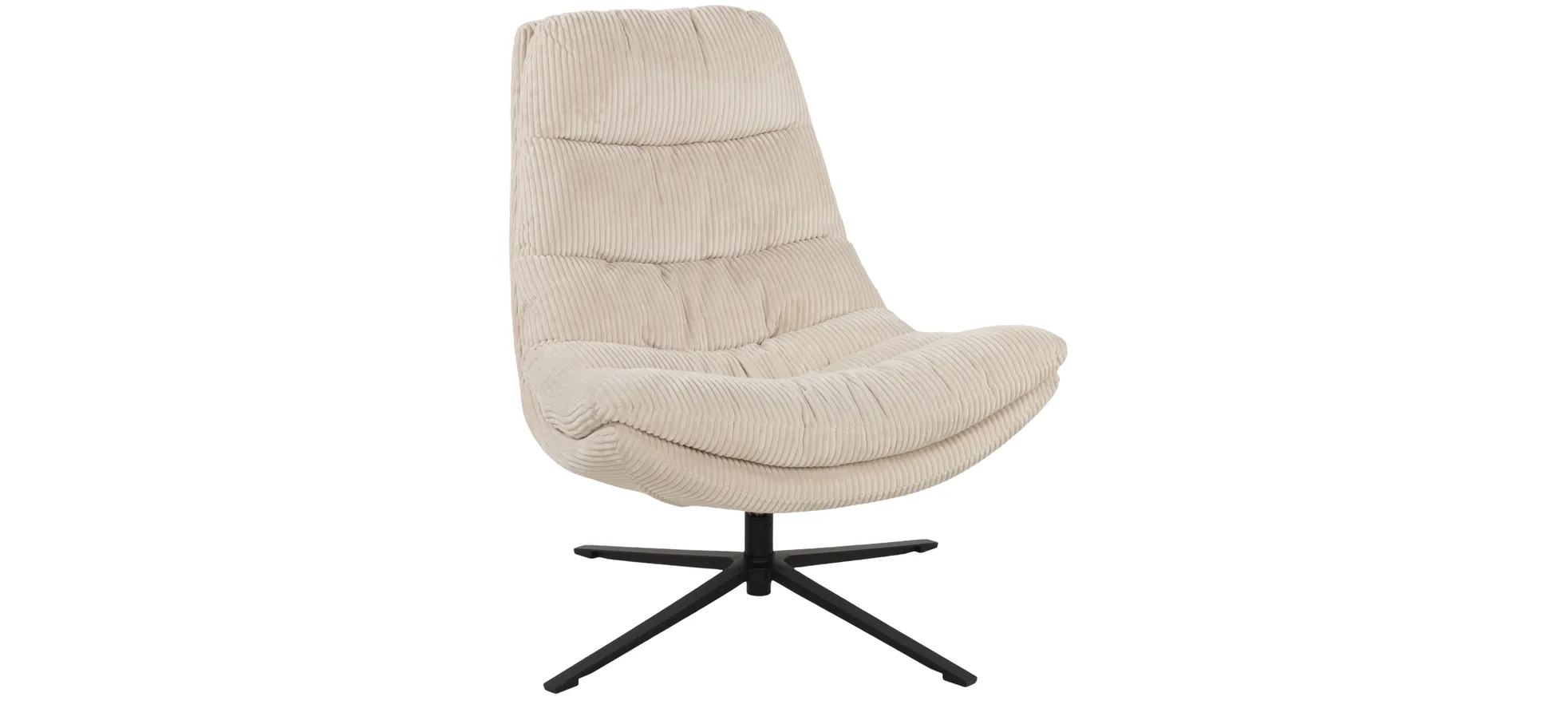 Relaxsessel mit Hocker, Cord beige - Duane