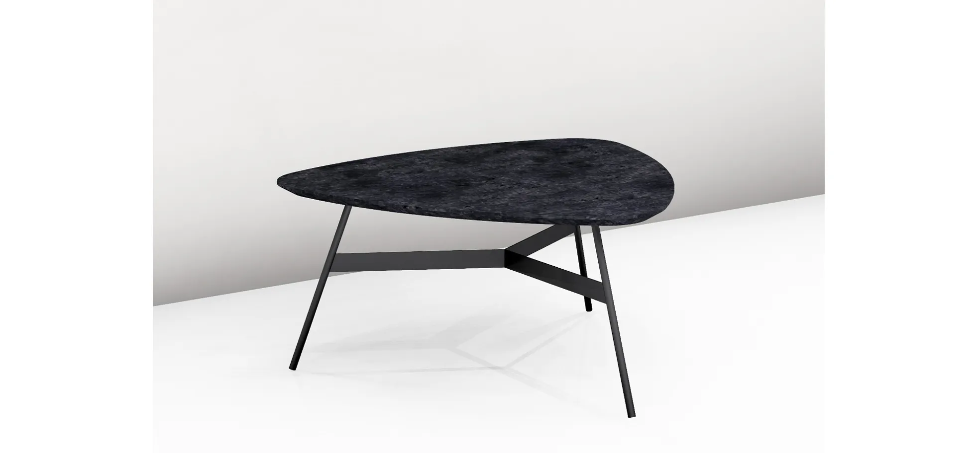 Couchtisch - LBH ca. 87x90x35 cm, Keramik Anthrazit