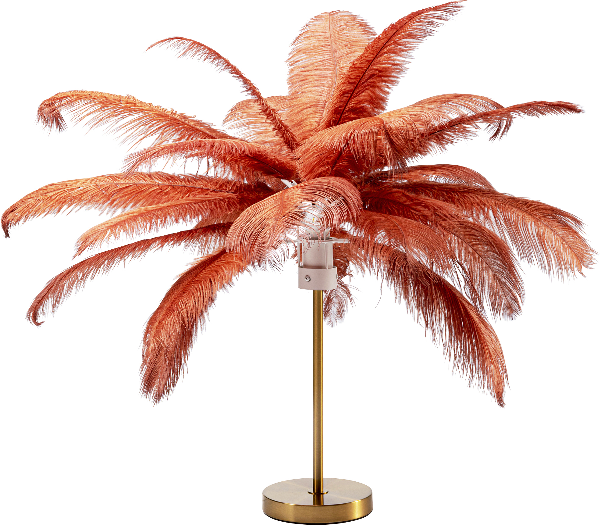 Tischleuchte Feather Palm, rot, messing - Leuchten