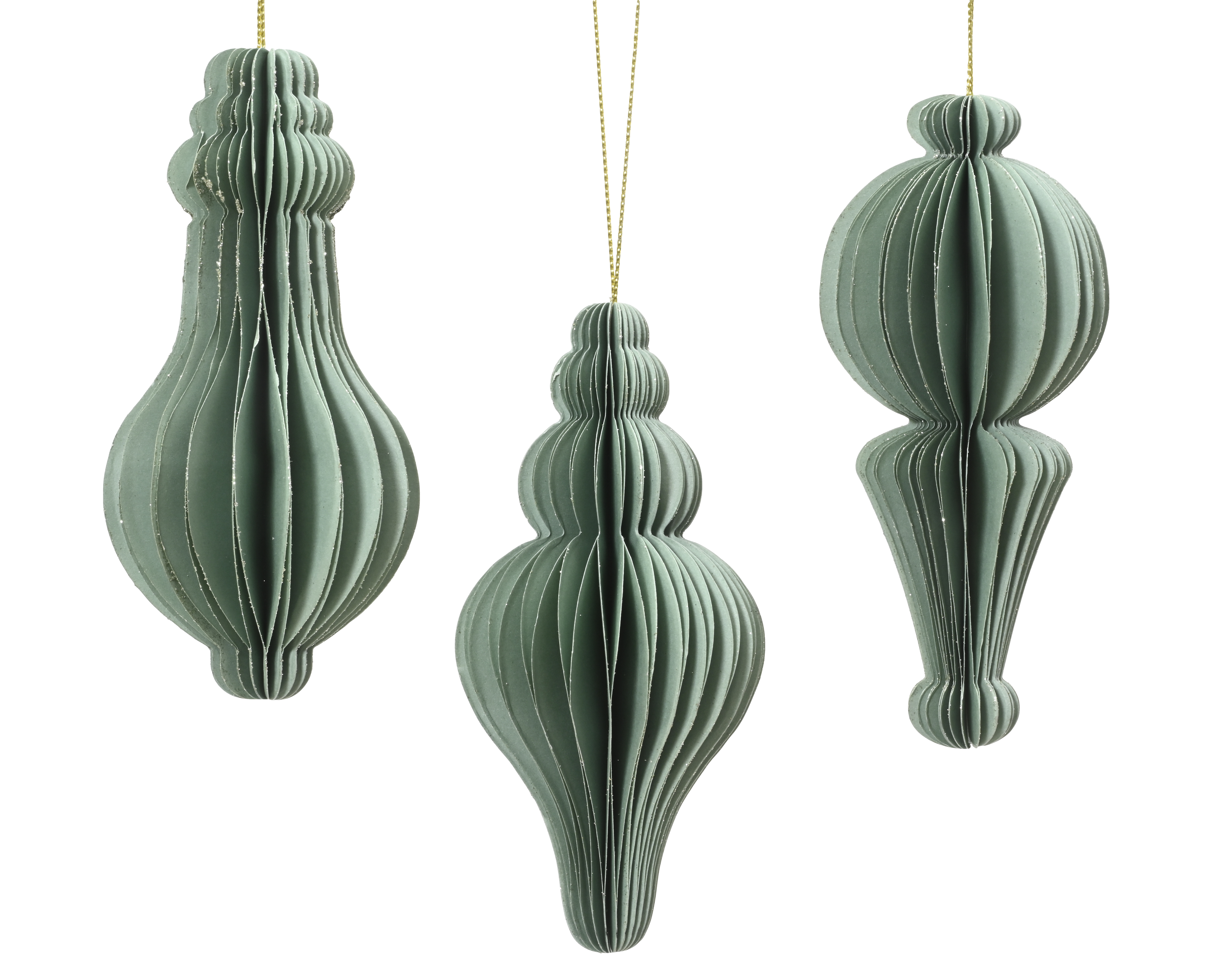 Hänger Ornament - mint, Papier, Ø5.5-H12cm