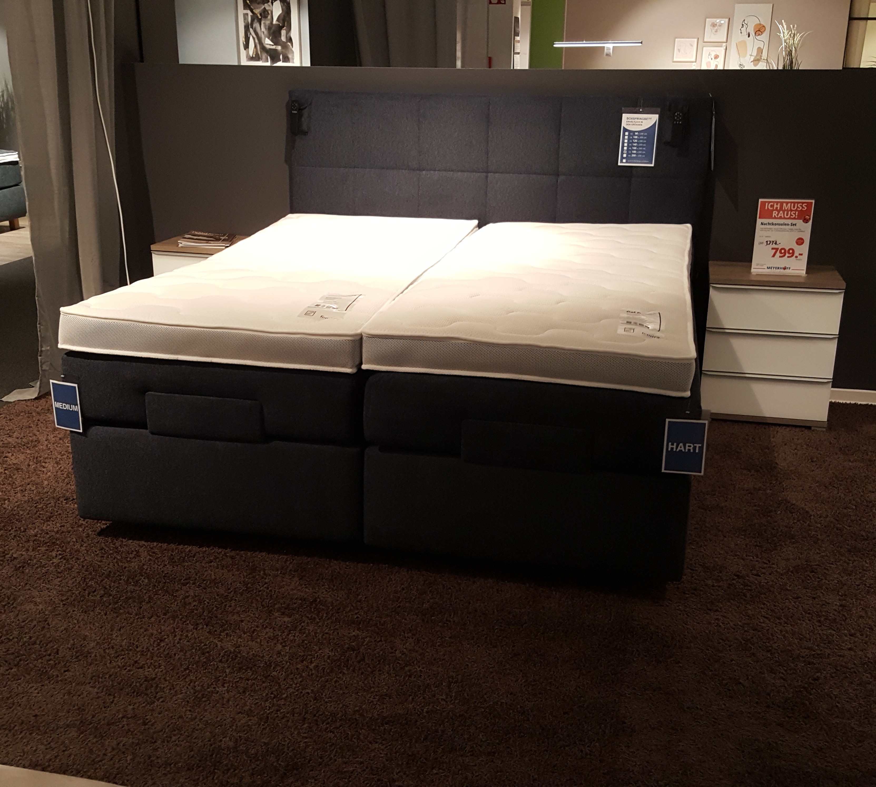 Boxspringbett, elektromotorisch, 180x200cm - KS23 Sola